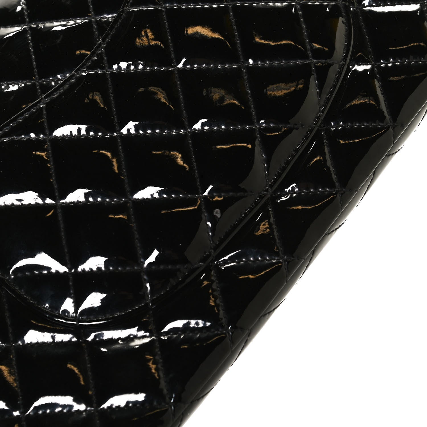 Chanel Patent Quilted Medium Double Flap Black 15 of 15