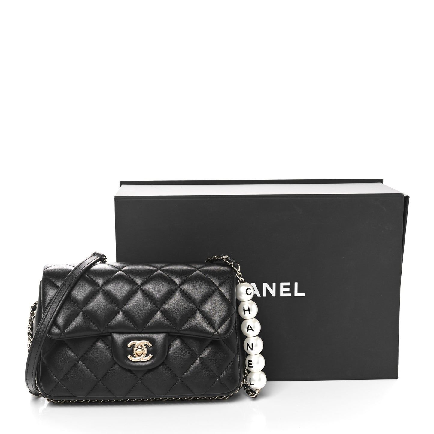 Lambskin Quilted Small My Precious Flap Black