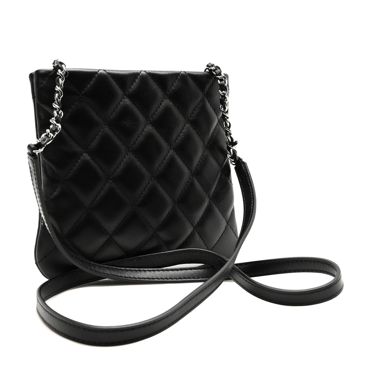 Lambskin Quilted Crossbody Bag Black