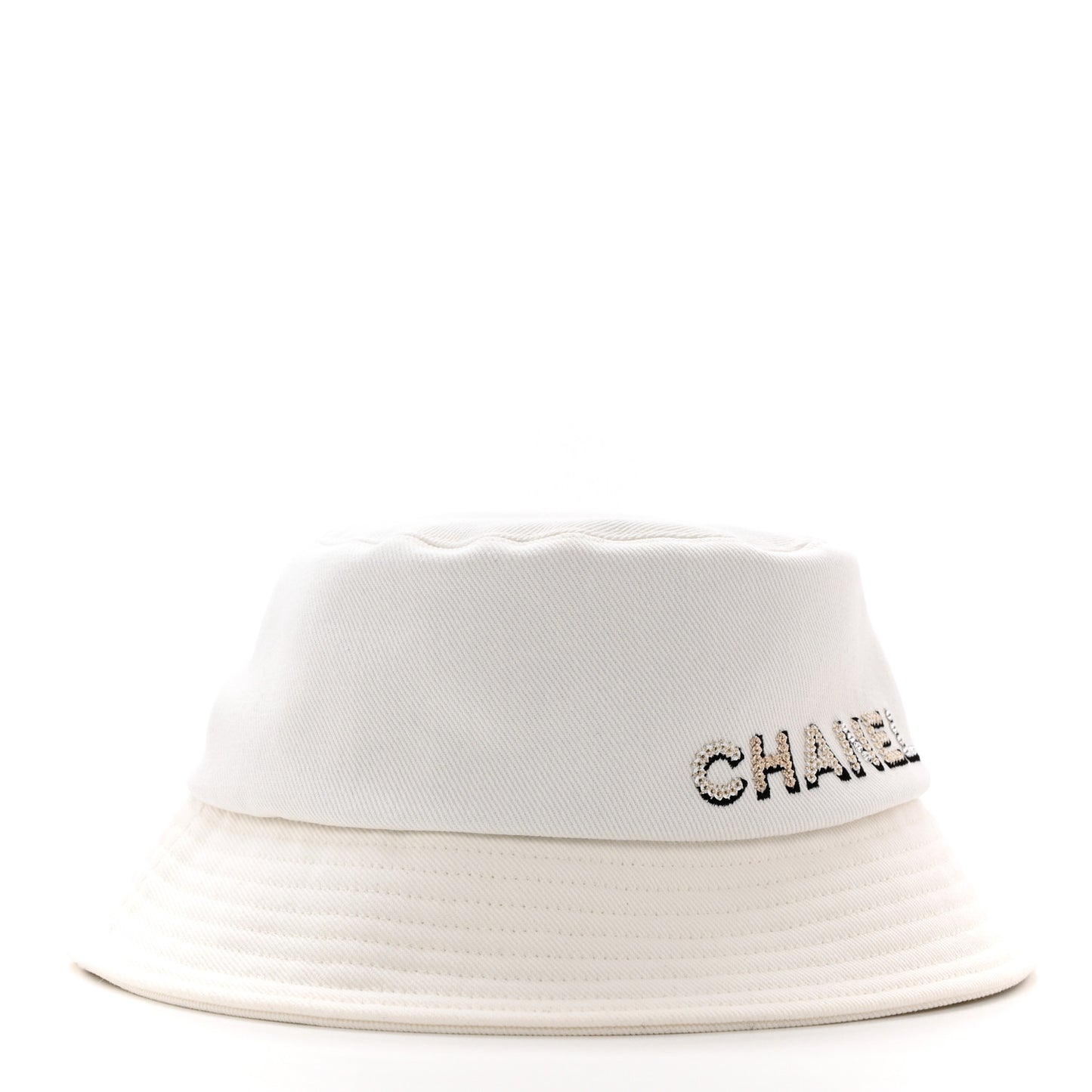 Fabric Logo Bucket Hat S White