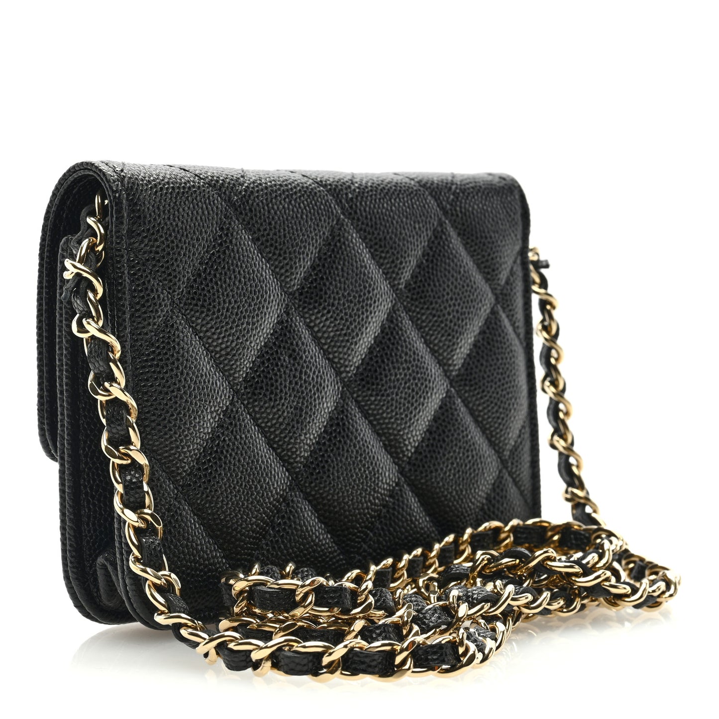 Caviar Quilted Mini Chain Bag Black