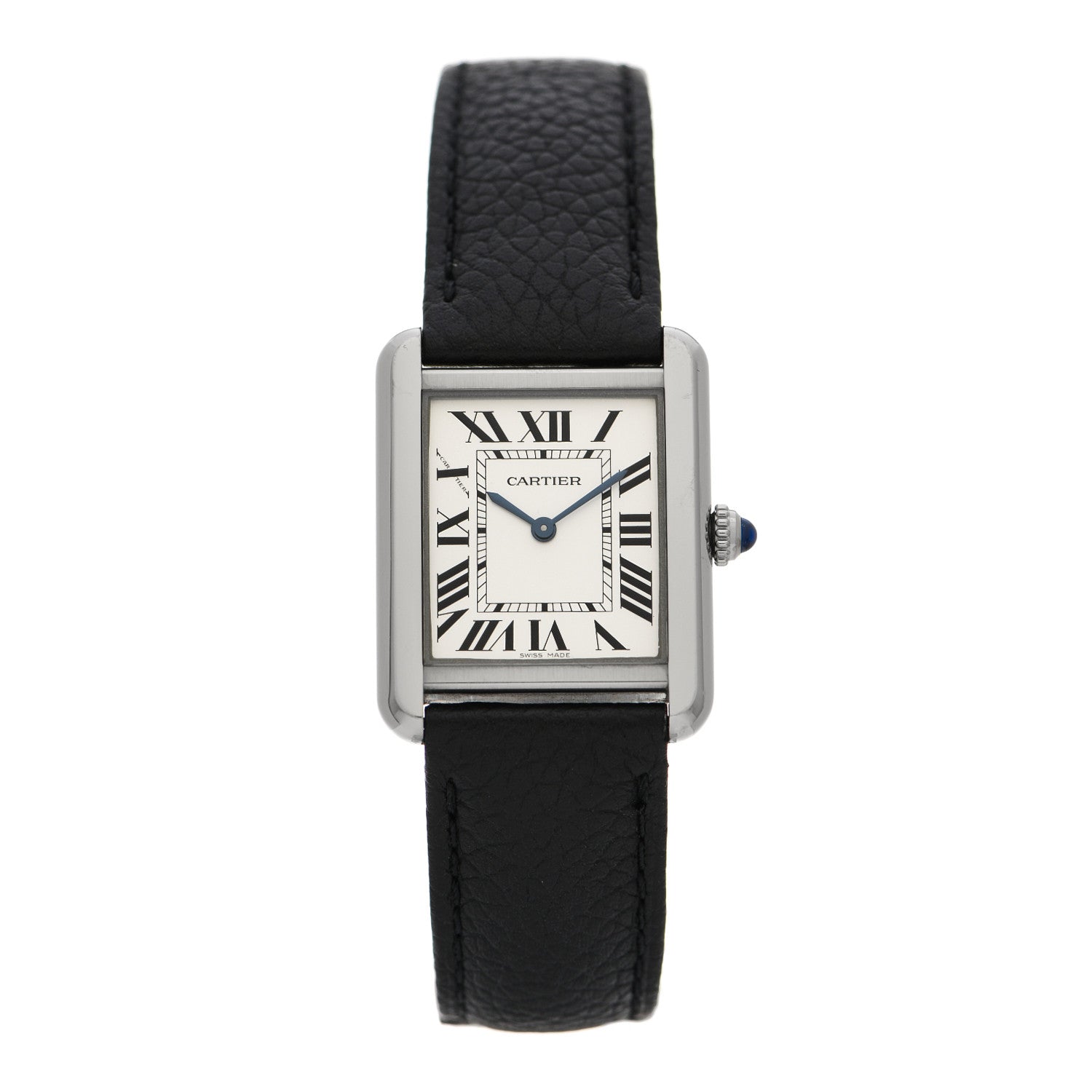 Cartier Stainless Steel Calfskin 24mm Tank Solo Quartz Watch 1 of 6