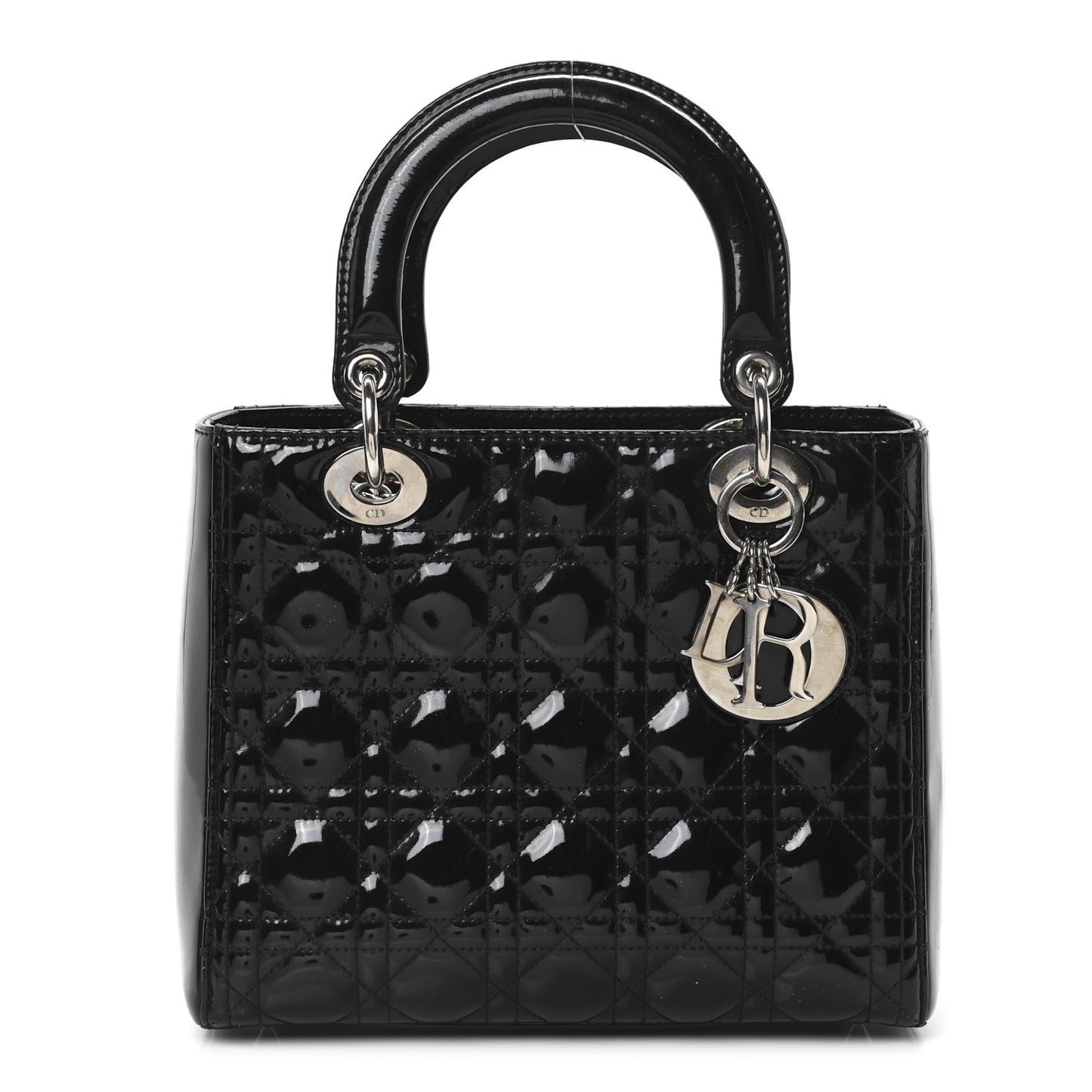 Patent Cannage Medium Lady Dior Black