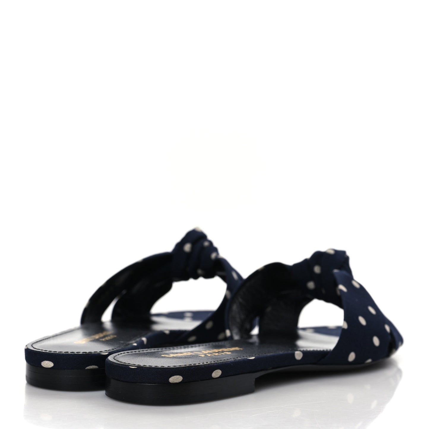 Canvas Polka Dot Bianca Slide Sandals 36 Blue