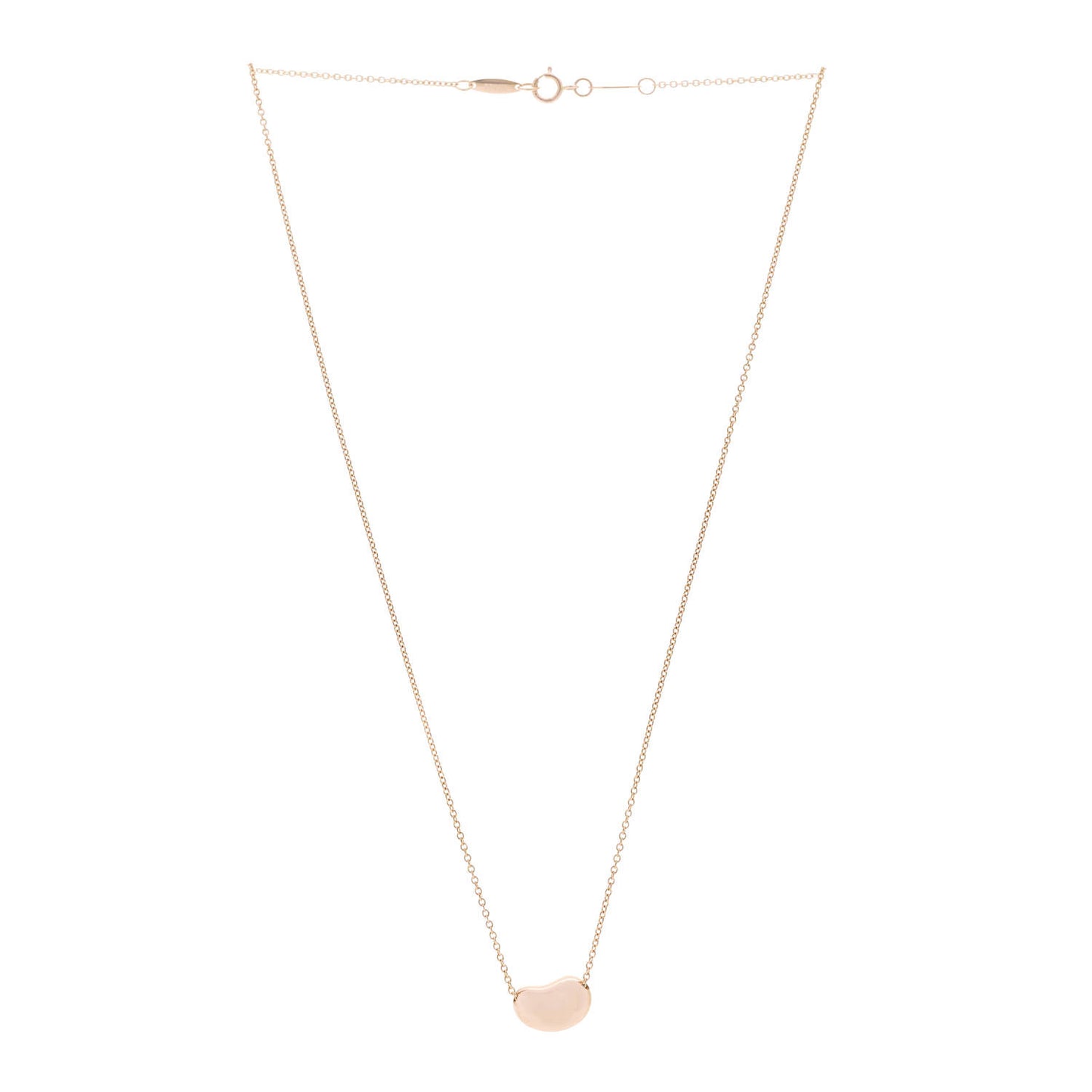 18K Rose Gold 12mm Elsa Peretti Bean Pendant Necklace