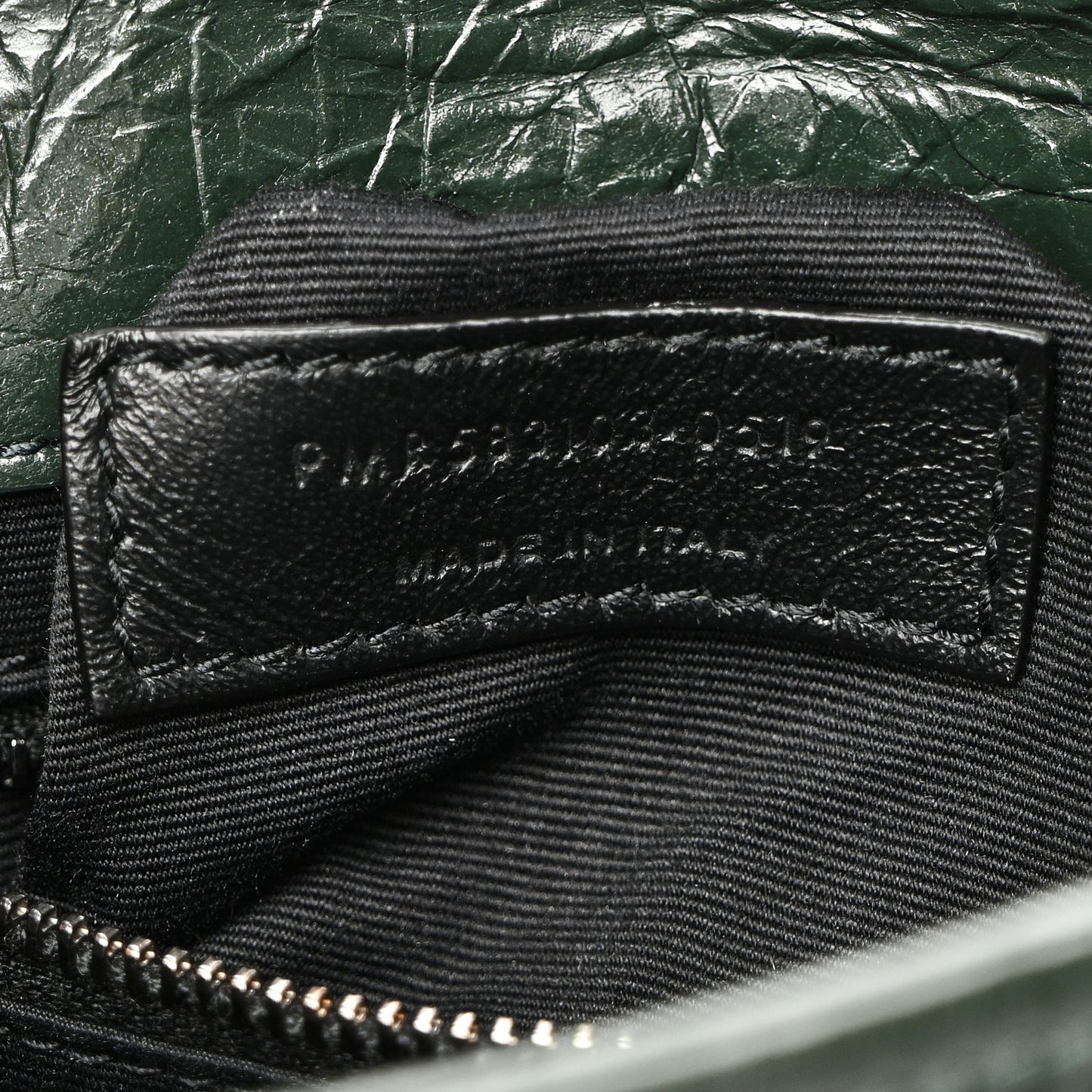 Crinkled Calfskin Matelasse Monogram Niki Chain Wallet Khaki Militaire