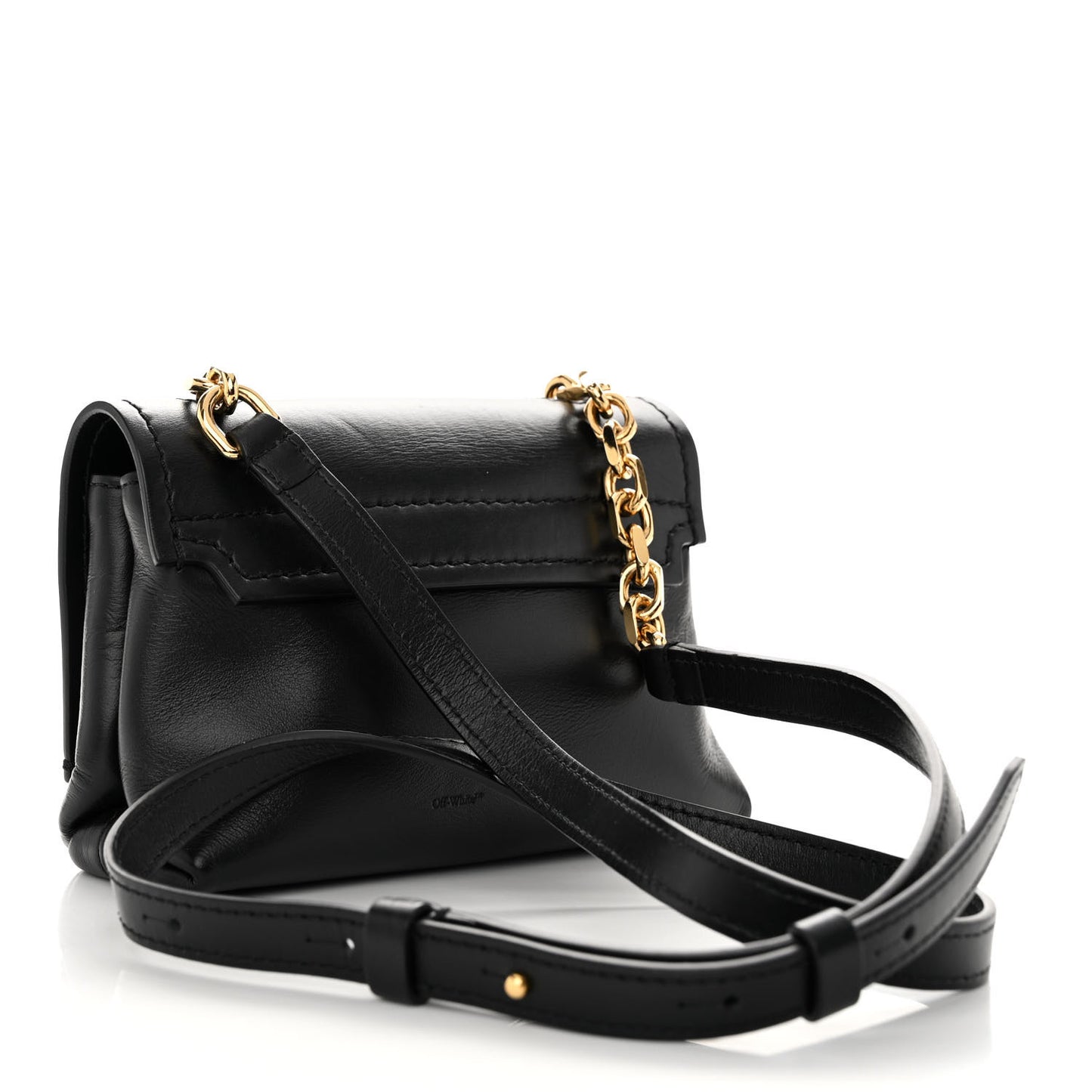 Calfskin Small Binder Clip Crossbody Black