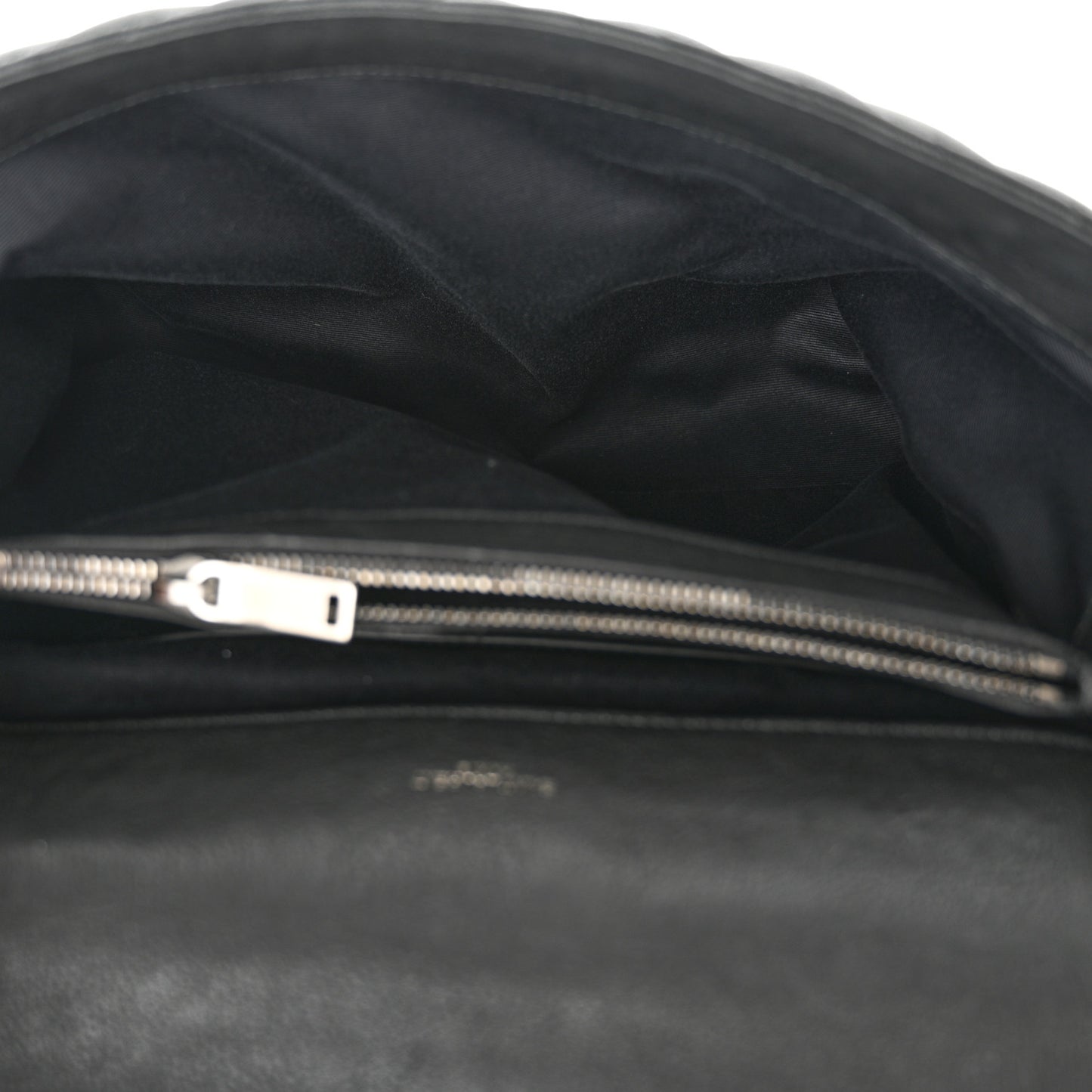 Sheepskin Matelasse Chevron Monogram Large College Satchel Black