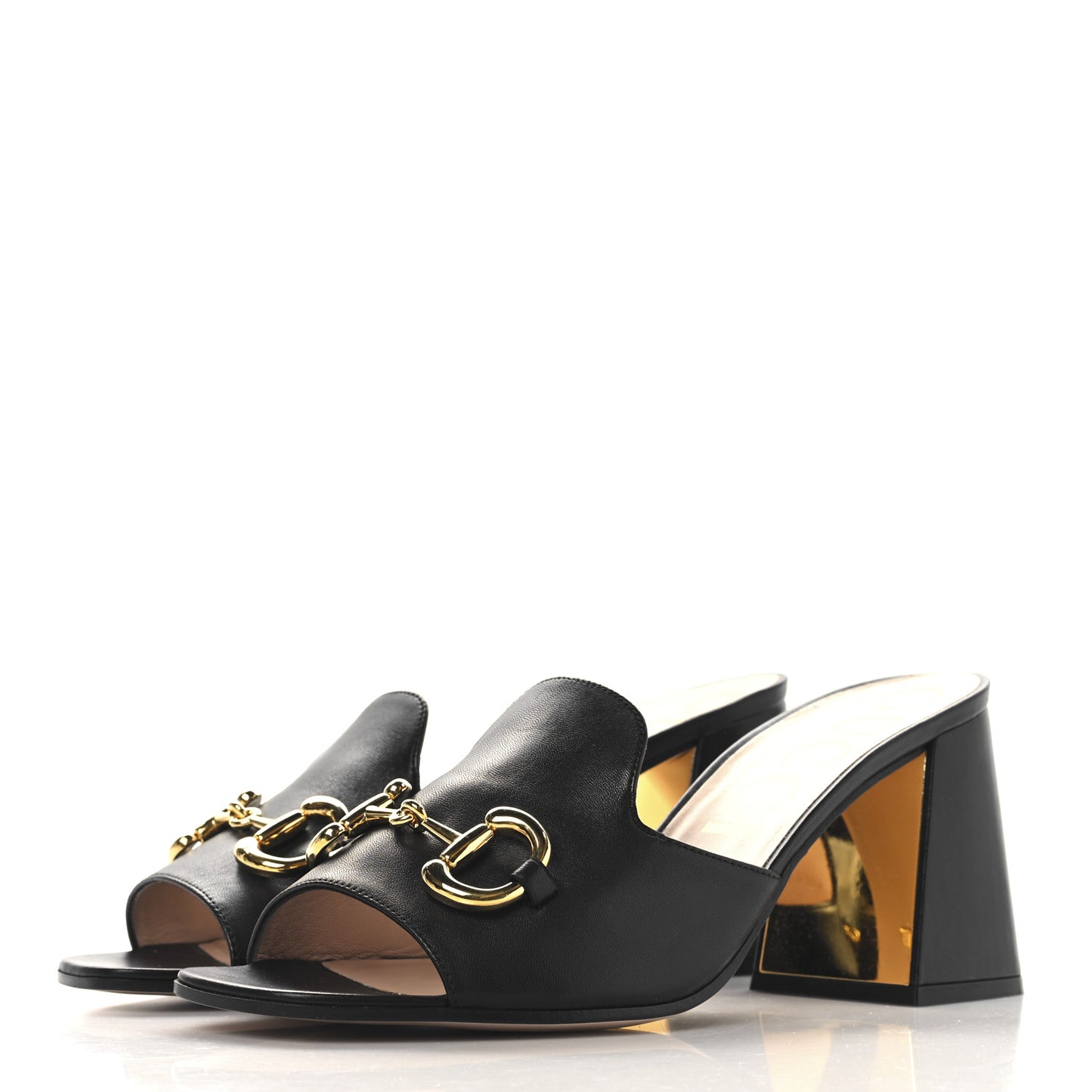 Nappa Horsebit 75mm Slide Sandals 41.5 Black
