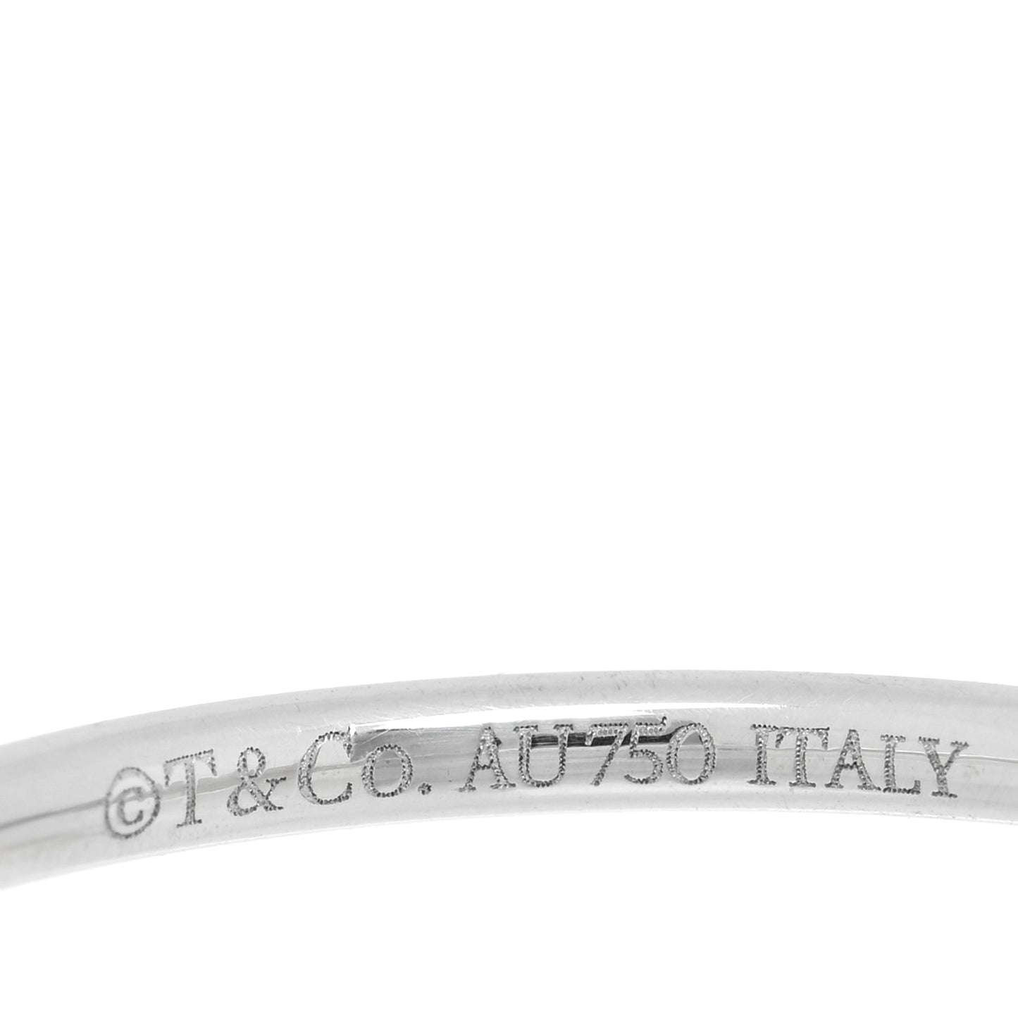 18K White Gold Diamond T Wire Ring 54 7