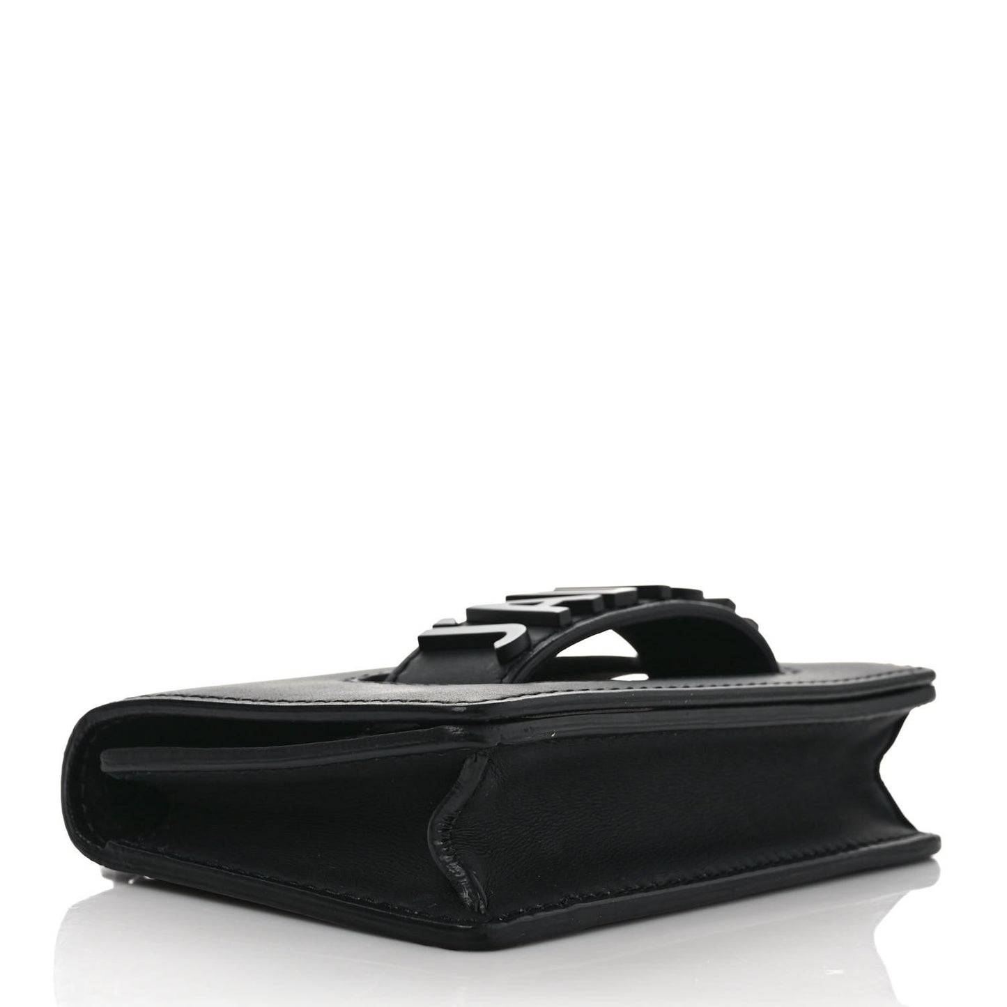 Ultra Matte Calfskin Mini J'Adior Chain Flap Bag Black