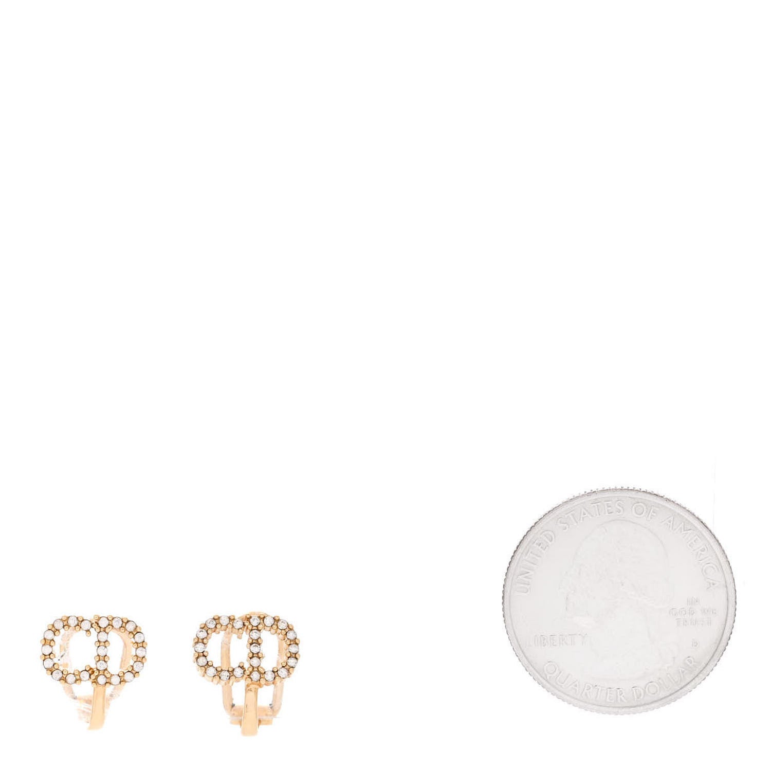 Christian Dior Crystal Clair D Lune Clip On Earrings Gold 2 of 5