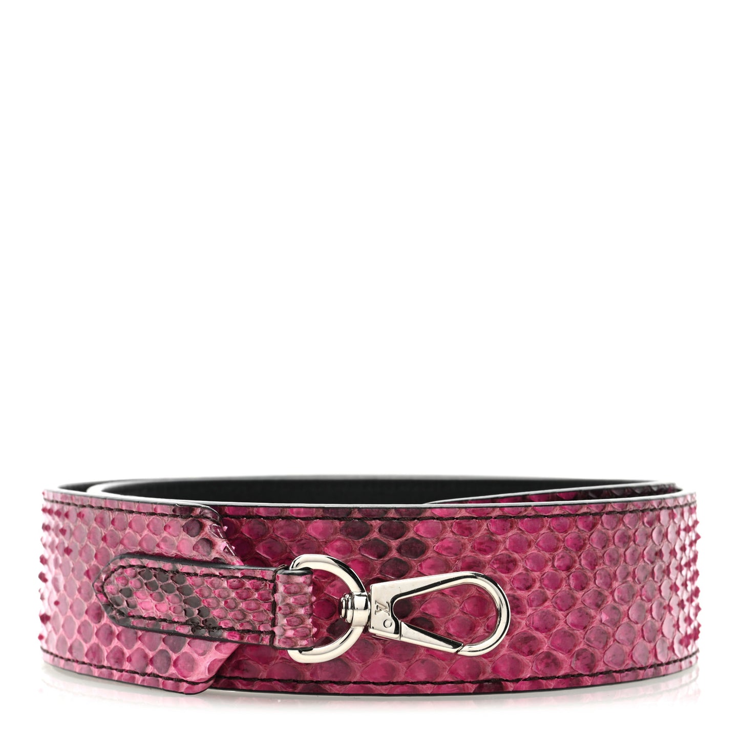 Snakeskin Calf Bandouliere Shoulder Strap Pink