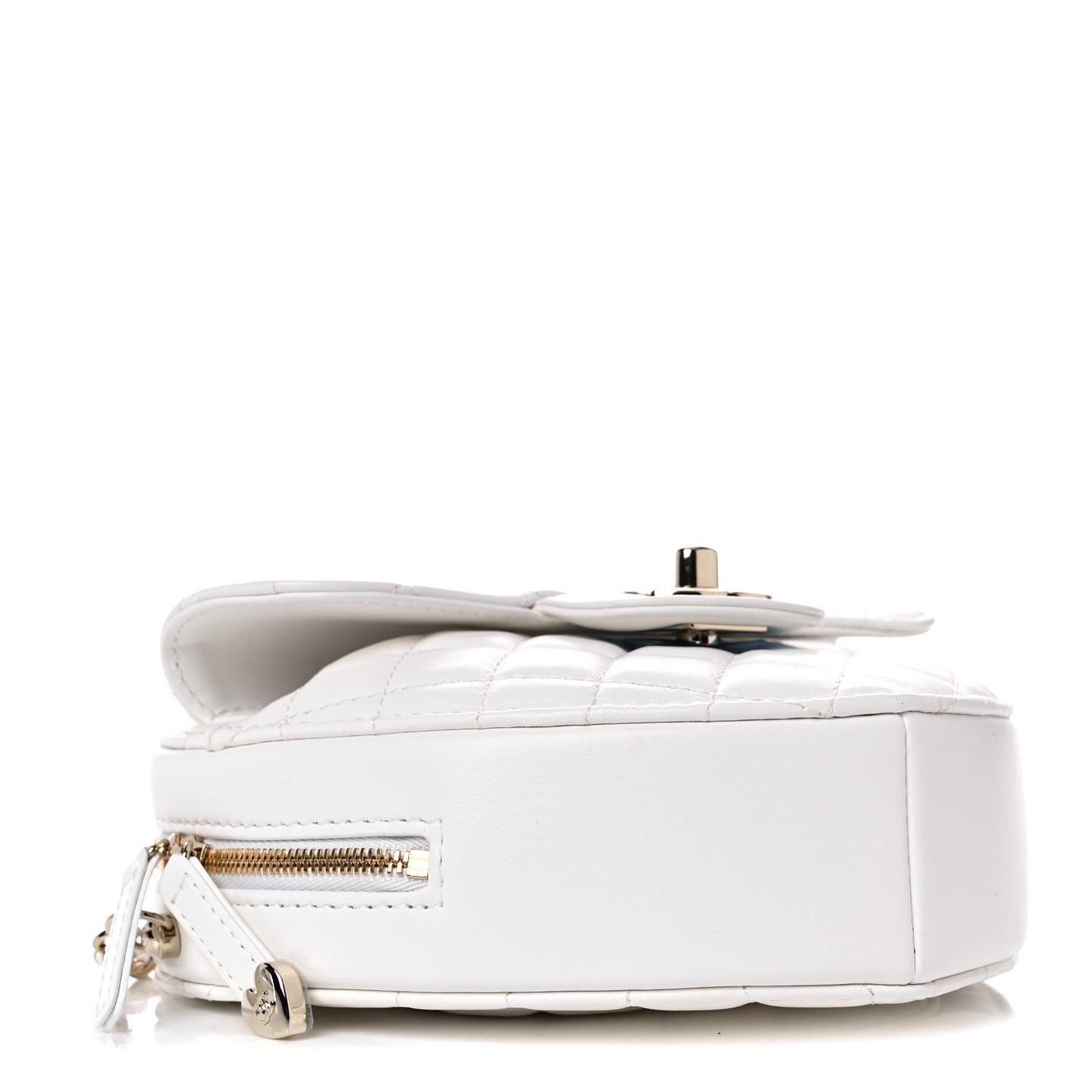 Lambskin Quilted CC In Love Heart Bag White