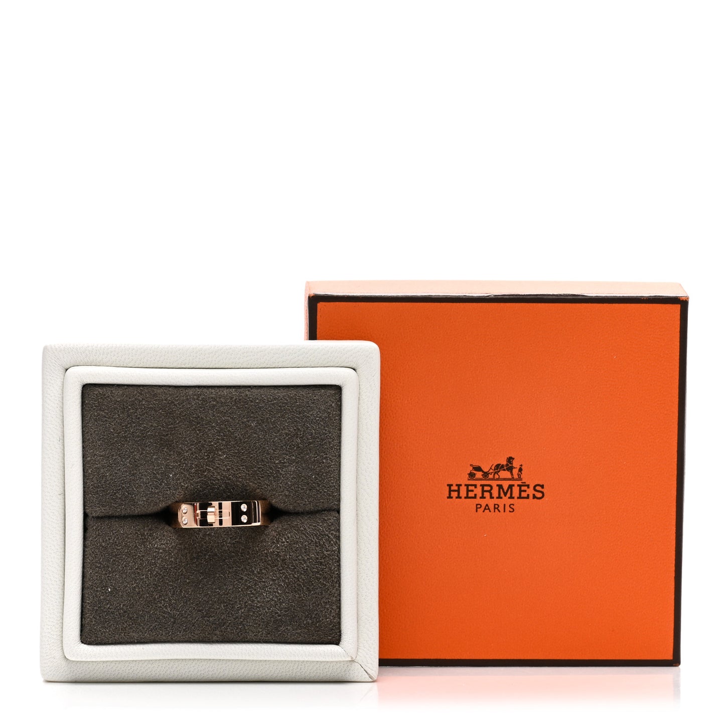 18K Rose Gold Diamond PM Kelly Ring 56 7.5
