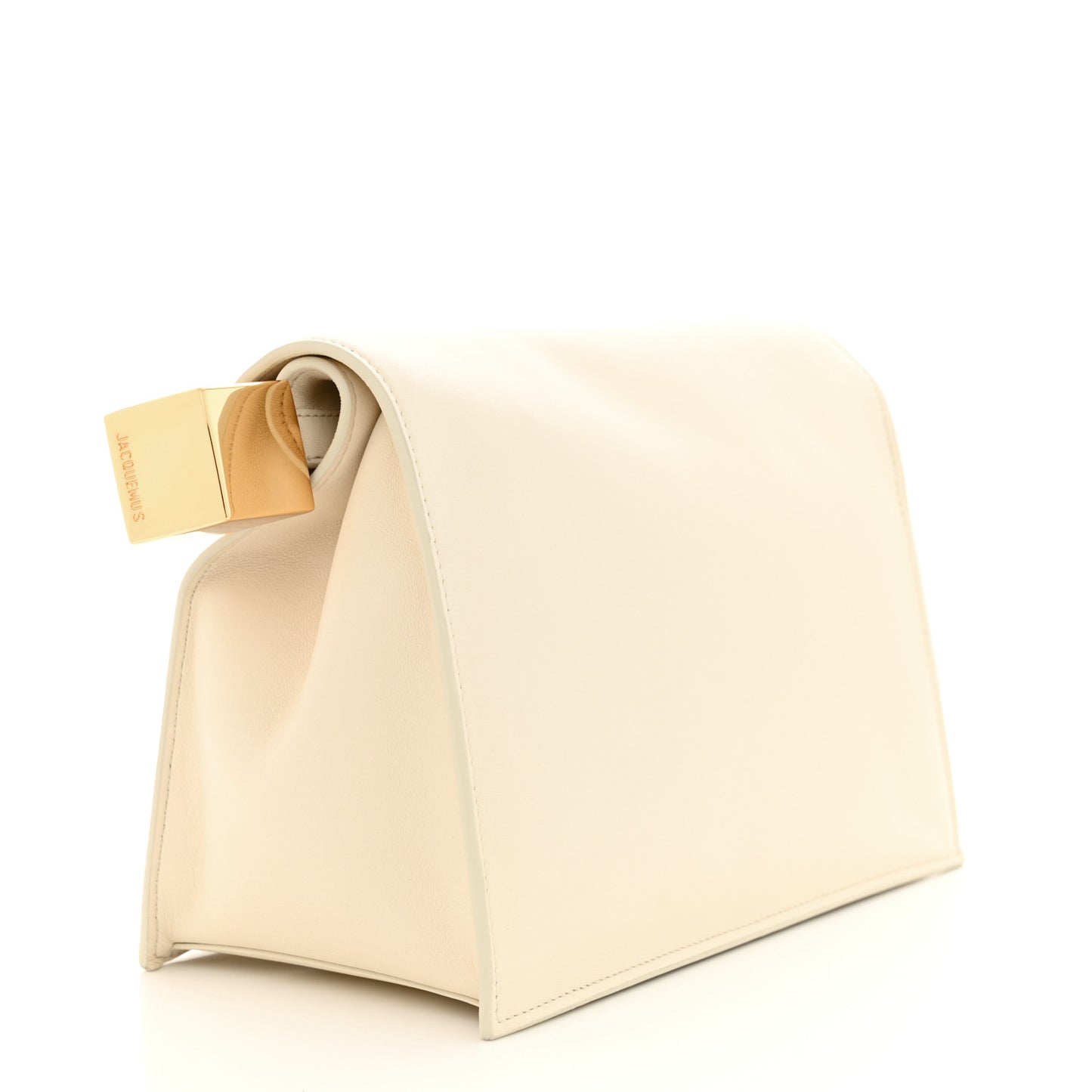 Smooth Calfskin La Pochette Rond Carre Light Ivory