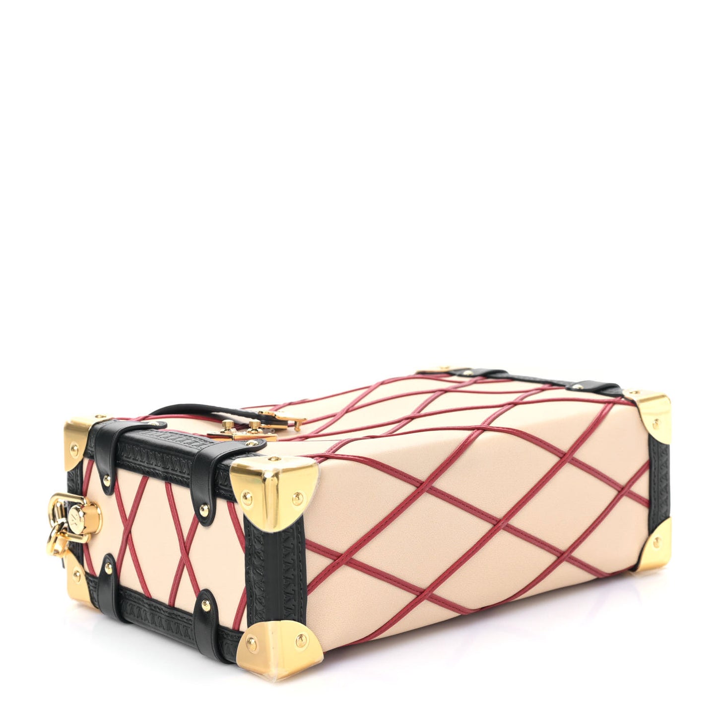 Lambskin Malletage Side Trunk MM Beige Red