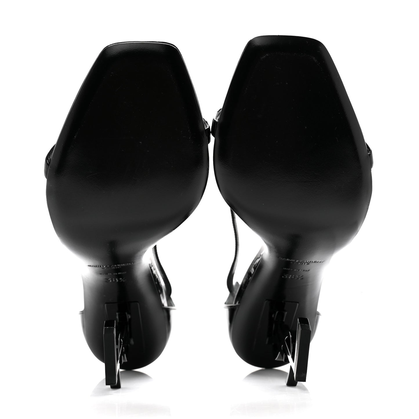 Patent Calfskin Opyum 110 Sandals 38.5 Black