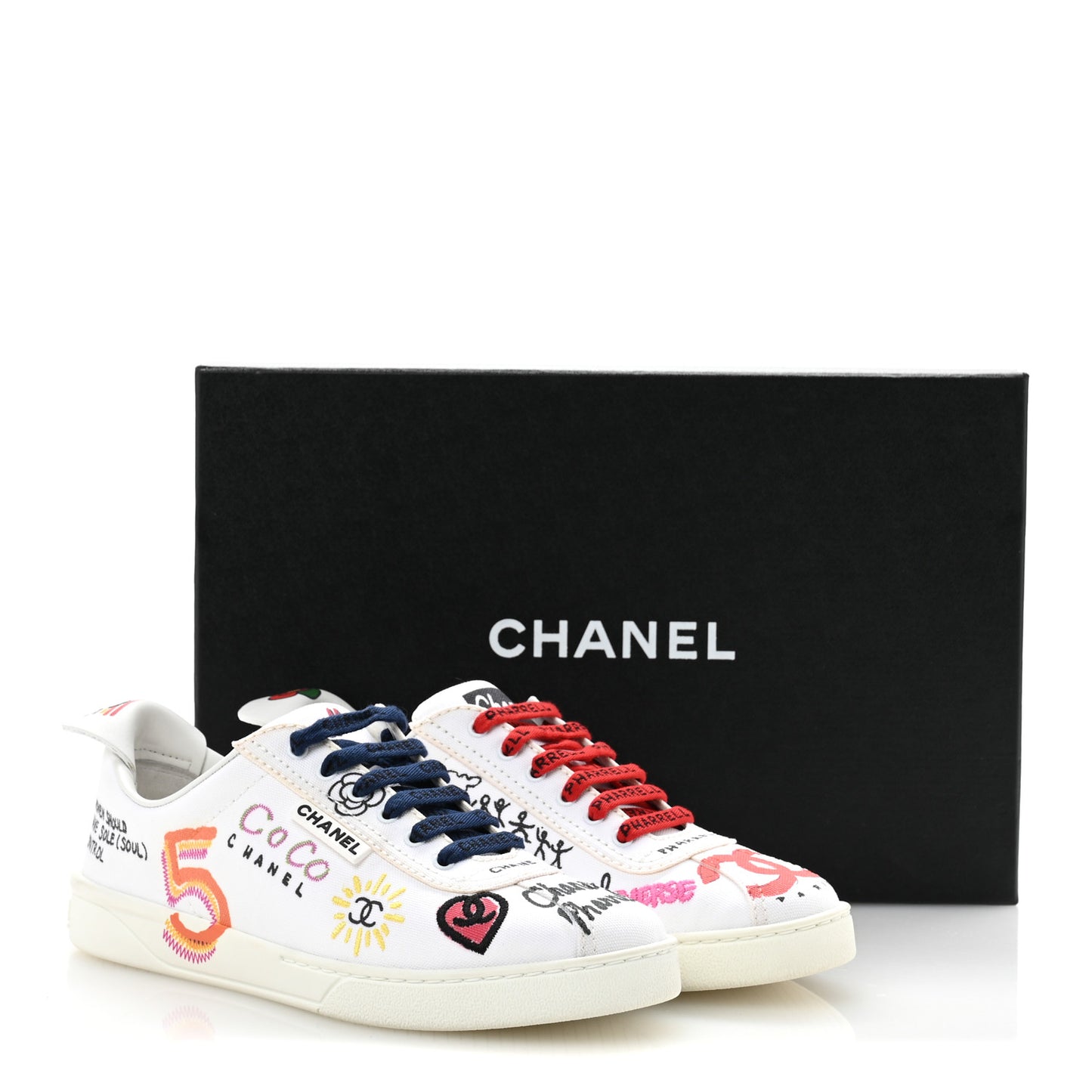 X PHARRELL WILLIAMS Canvas Womens Sneakers 38 White Multicolor