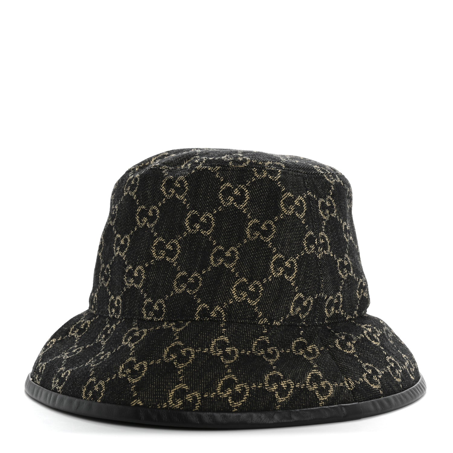 Gucci Jacquard Denim GG Monogram Oscar Bucket Hat M Black Ivory