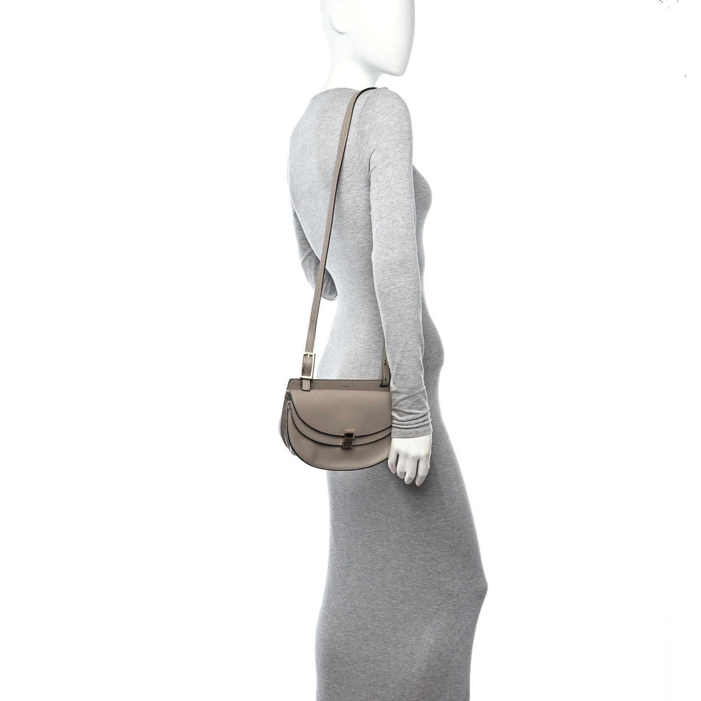 Calfskin Mini Georgia Crossbody Bag Motty Grey