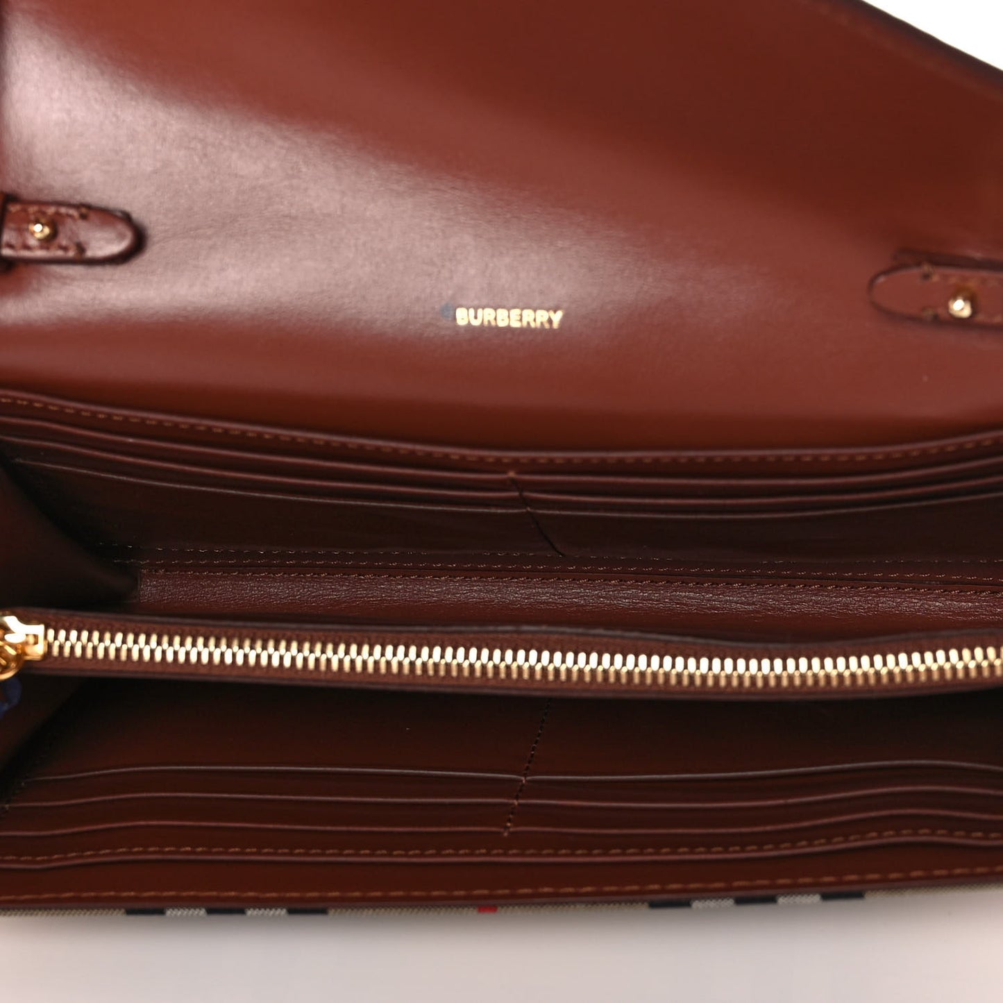 Vintage Check Grainy Calfskin Hanna Crossbody Tan