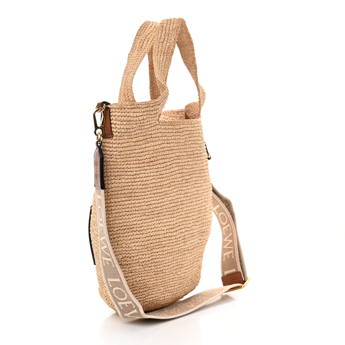 Raffia Mini Slit Tote Bag Natural Tan