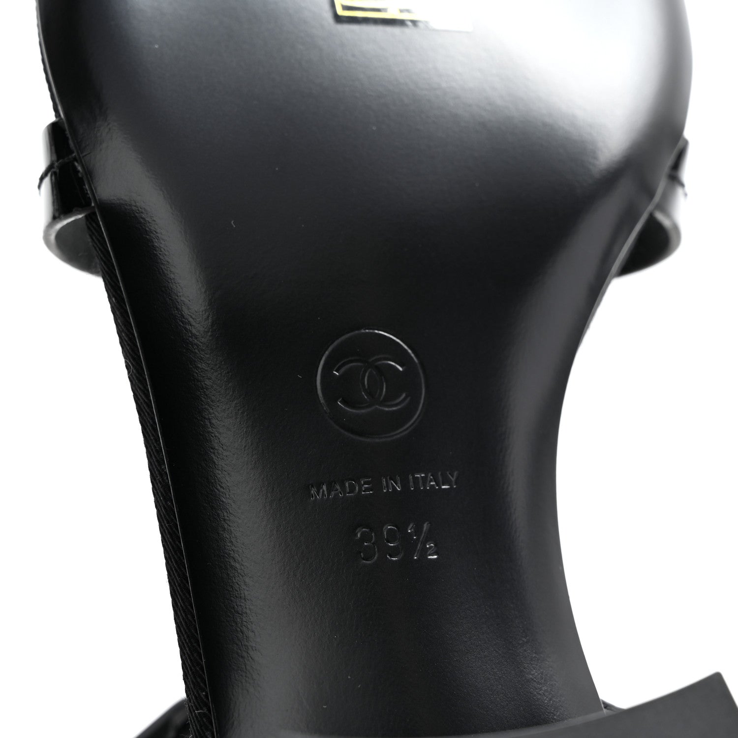 Chanel Patent CC Logo Thong Sandals 39.5 Black 7 of 10