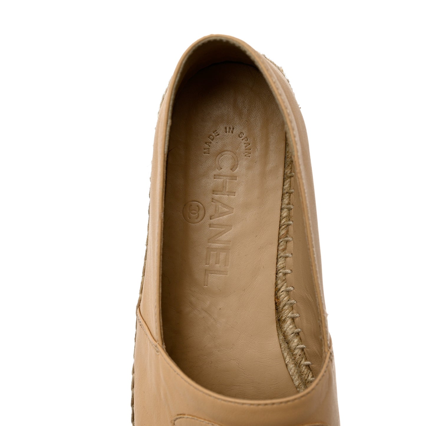 Lambskin CC Espadrilles 36 Beige Black