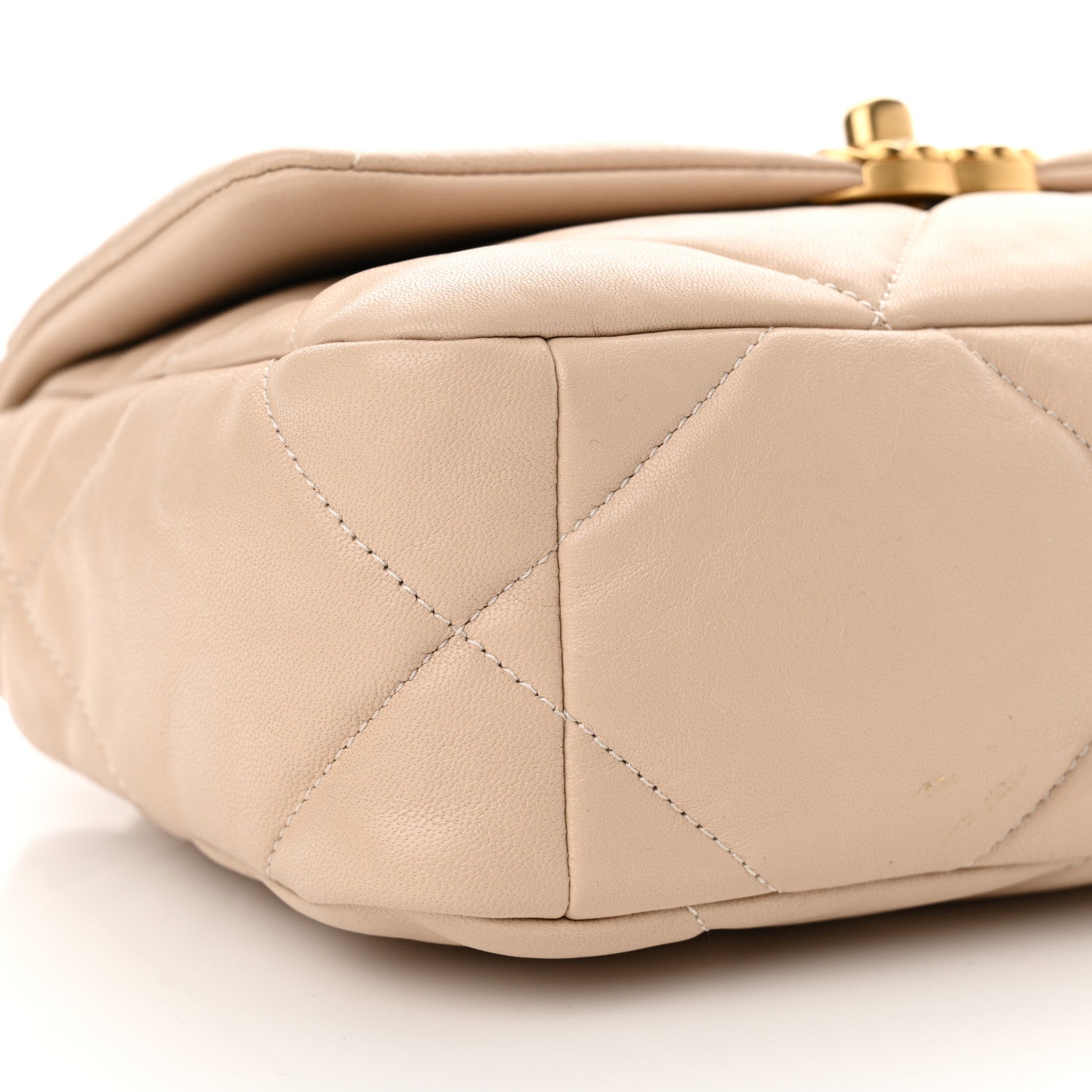 Chanel Goatskin Quilted Medium Chanel 19 Flap Light Beige 9 of 11