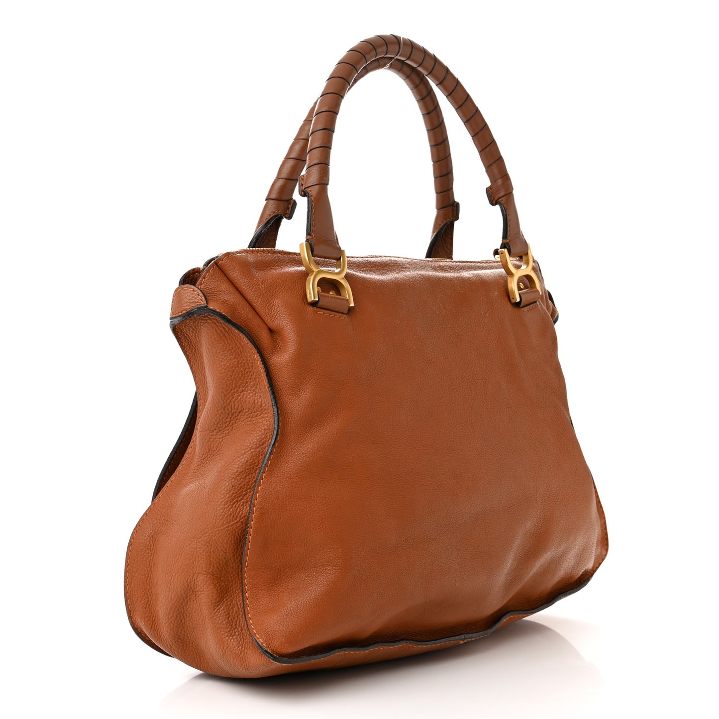 Calfskin Large Marcie Satchel Tan