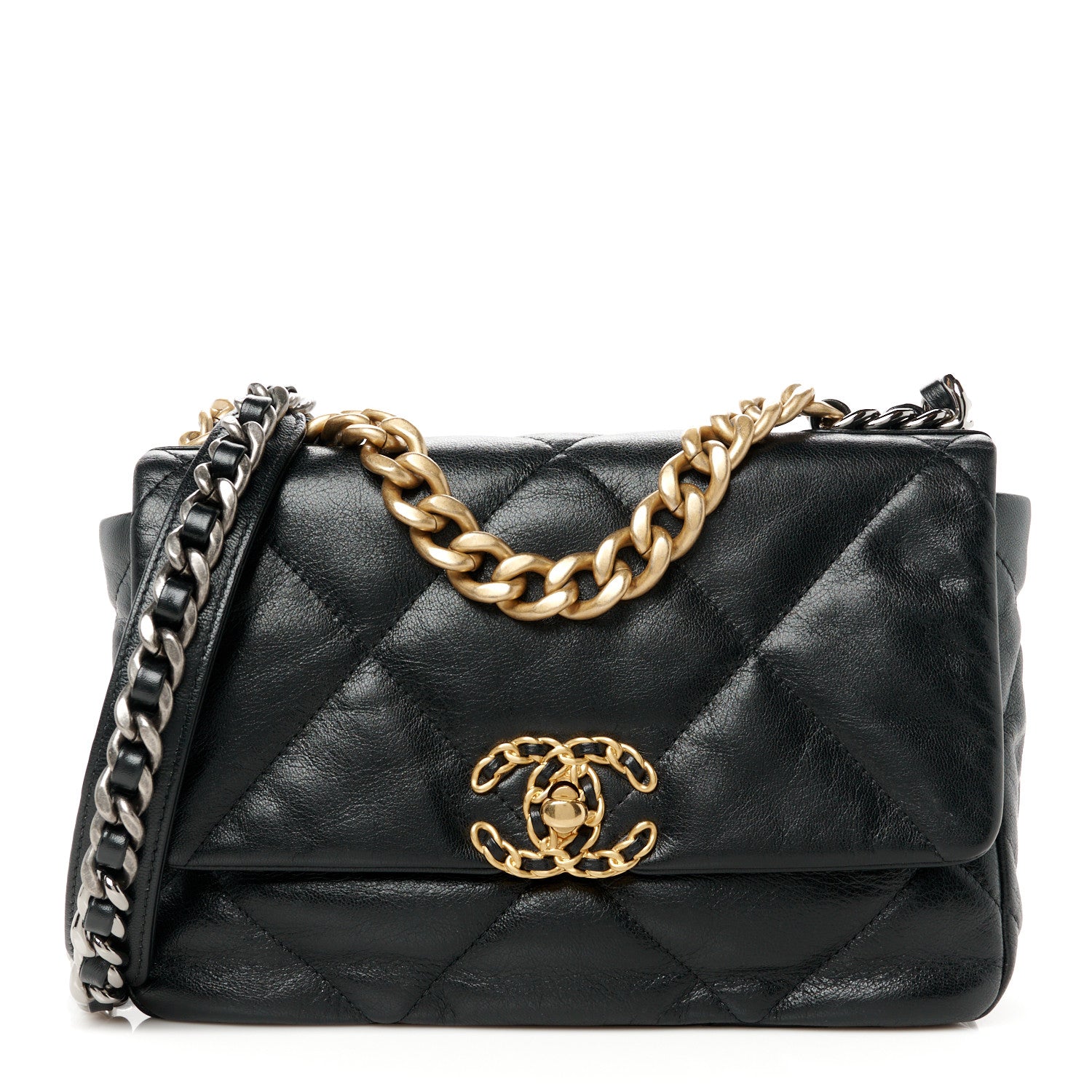 Chanel Goatskin Quilted Medium Chanel 19 Flap Black 1 of 10