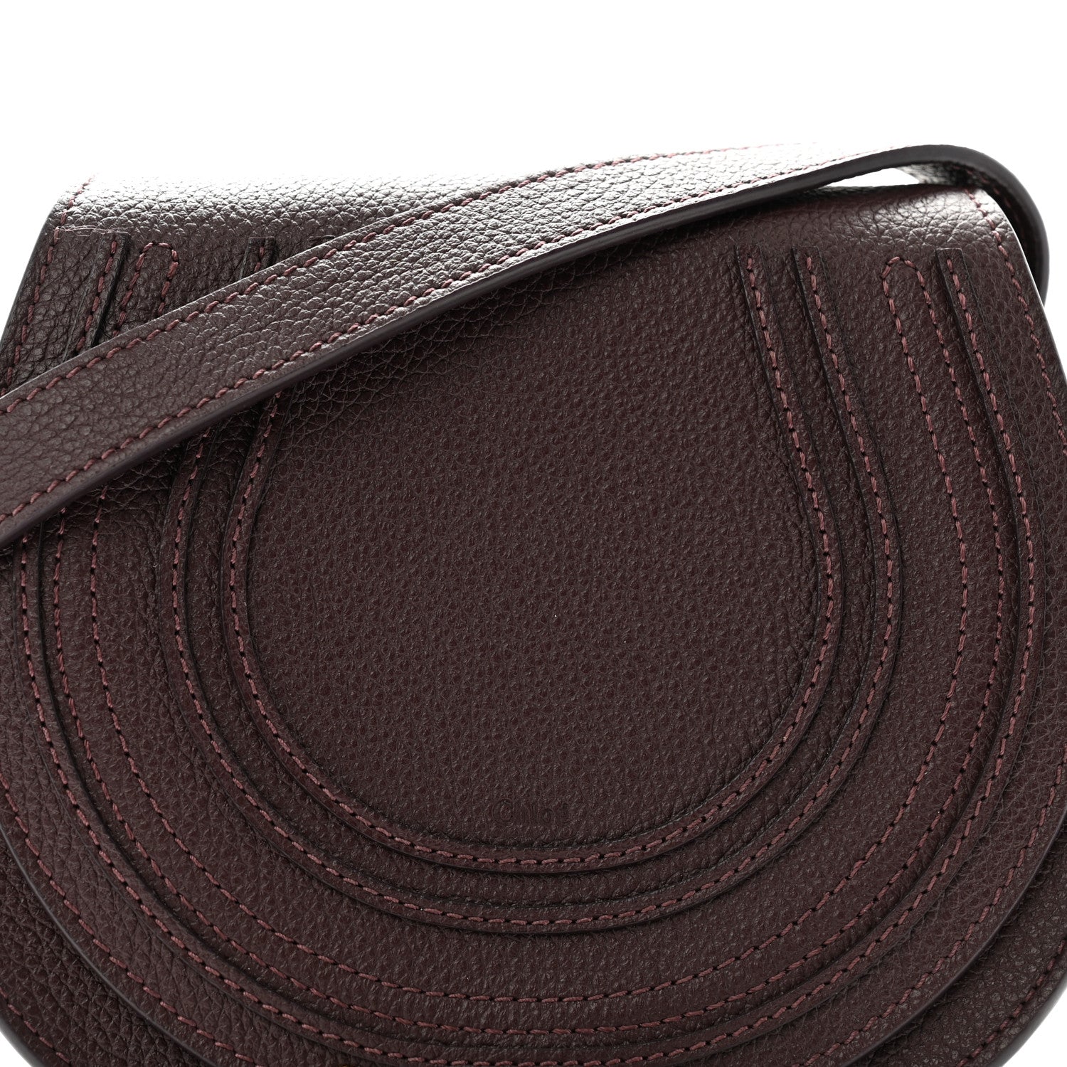 Chloe Calfskin Mini Marcie Round Crossbody Bag Intense Violine 8 of 11