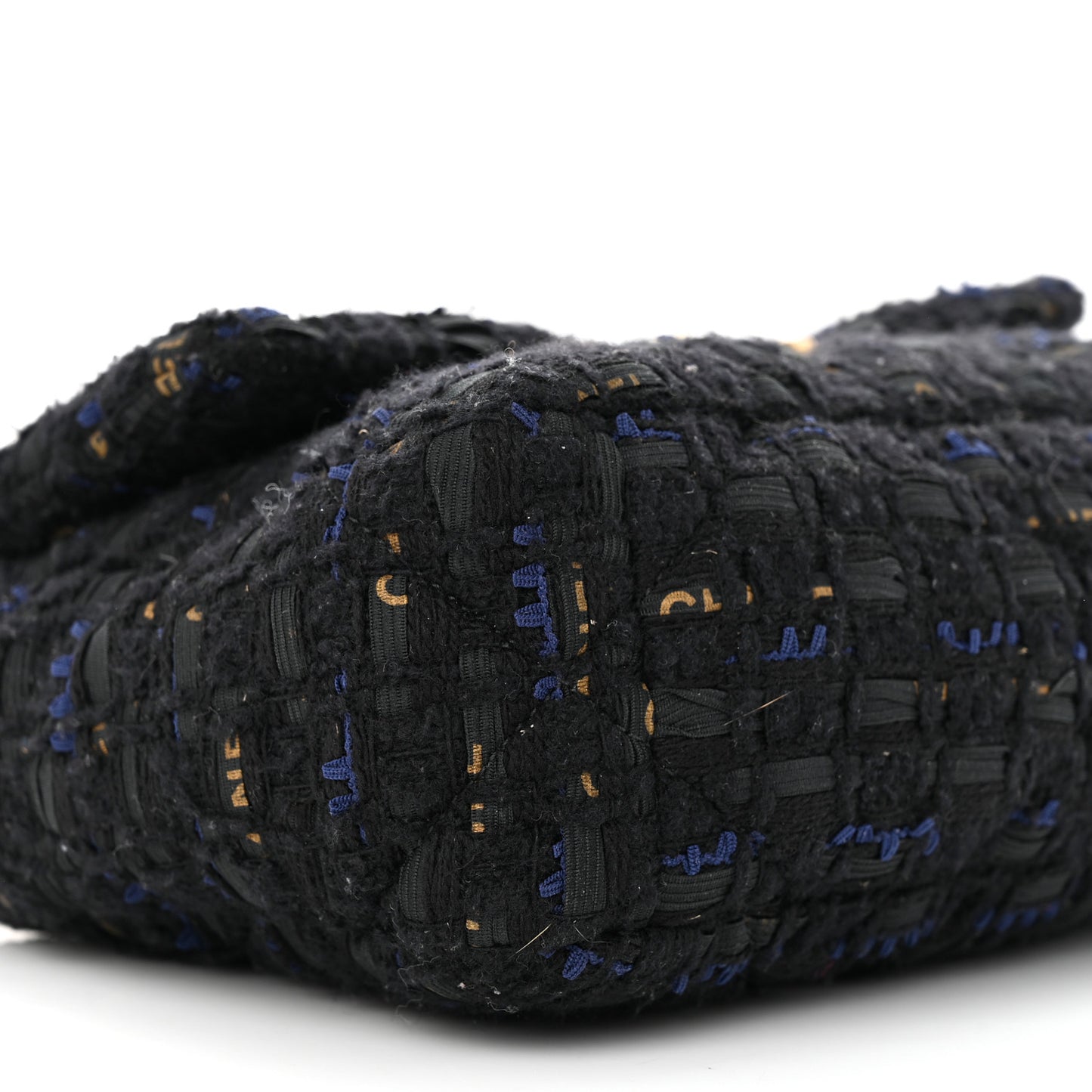 Tweed Quilted Medium Chanel 19 Flap Black Navy Gold