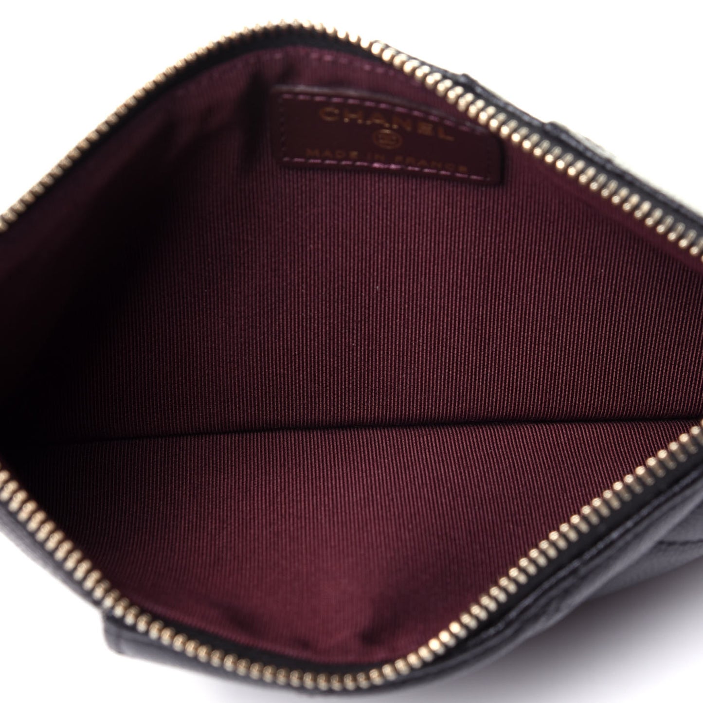 Caviar Quilted Classic Flat Wallet Pouch Black