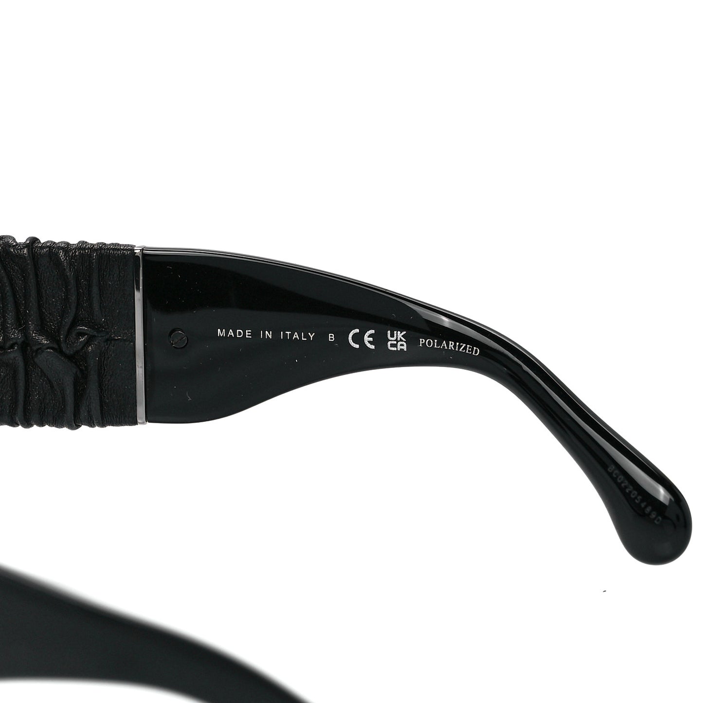 Acetate Calfskin Polarized Square Sunglasses 5473-Q-A Black