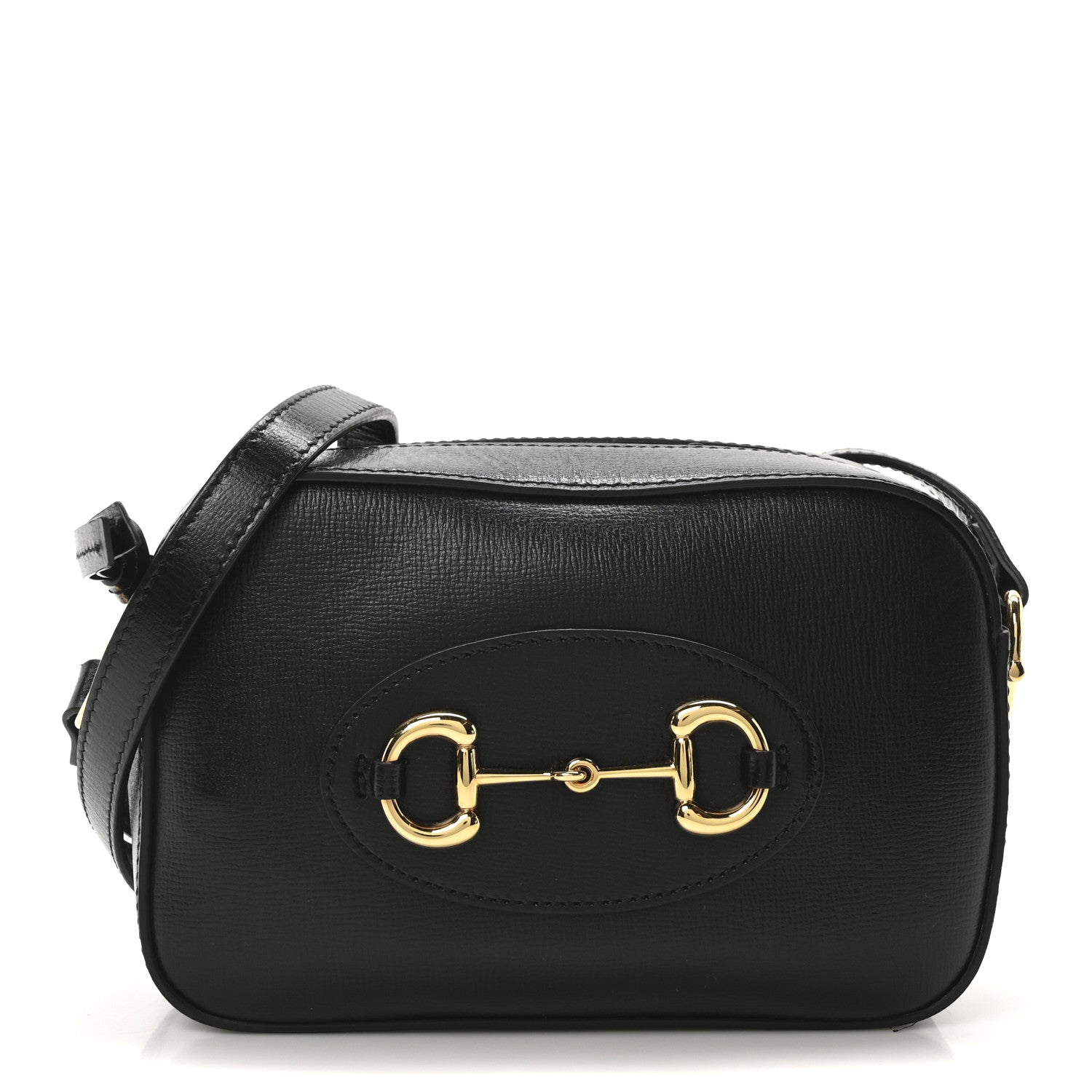 Gucci Calfskin Mini Horsebit 1955 Camera Shoulder Bag Black