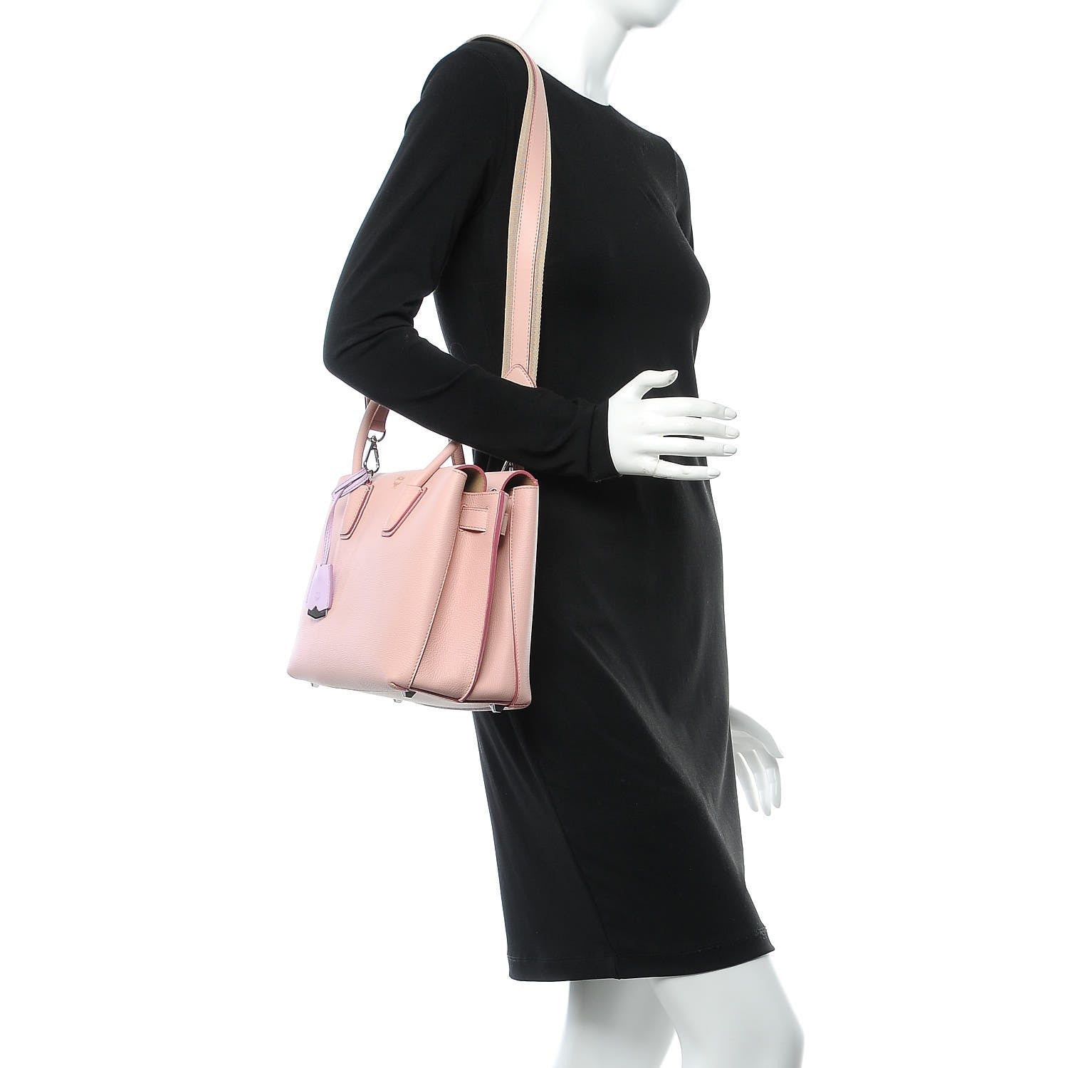 MCM Grained Calfskin Medium Milla Tote Pink Blush 2 of 12