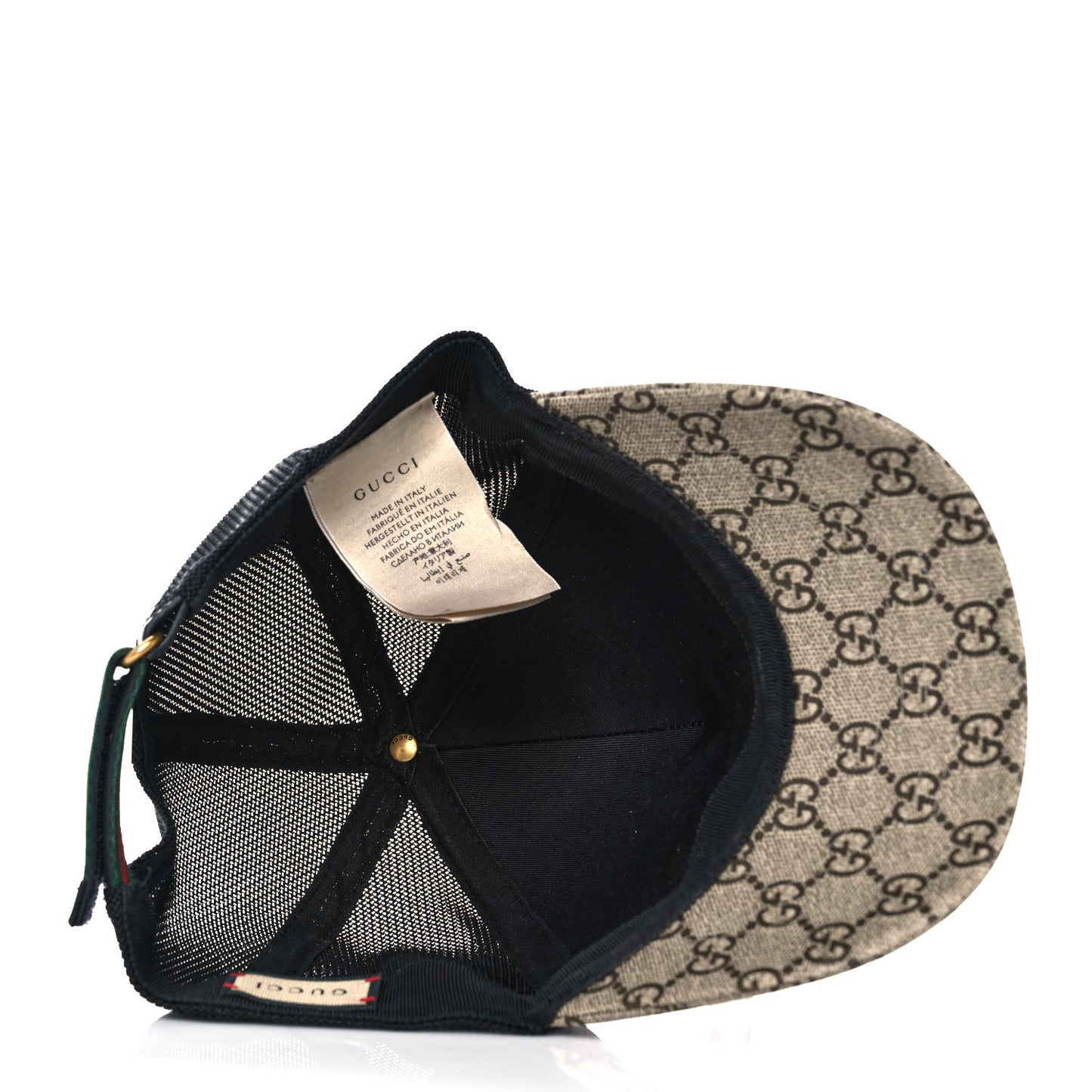 GG Supreme Monogram Bee Print Baseball Hat M Beige