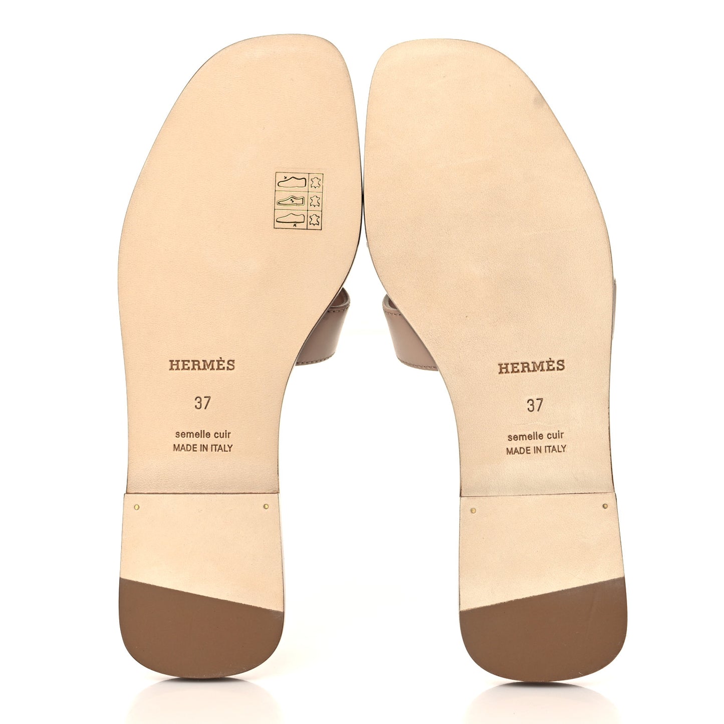 Box Calfskin Oran Sandals 37 Beige Nude
