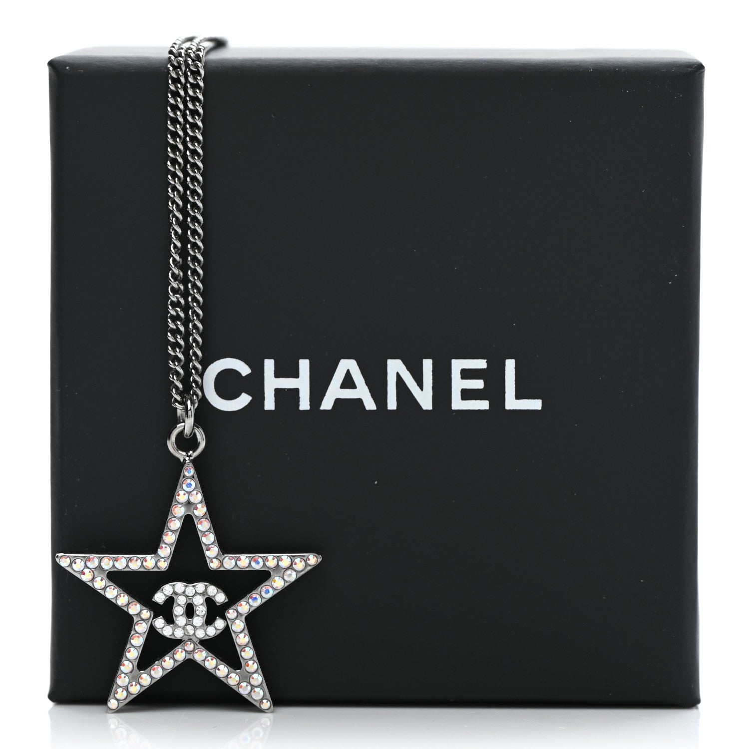 Chanel Ruthenium Crystal Star CC Necklace 7 of 7