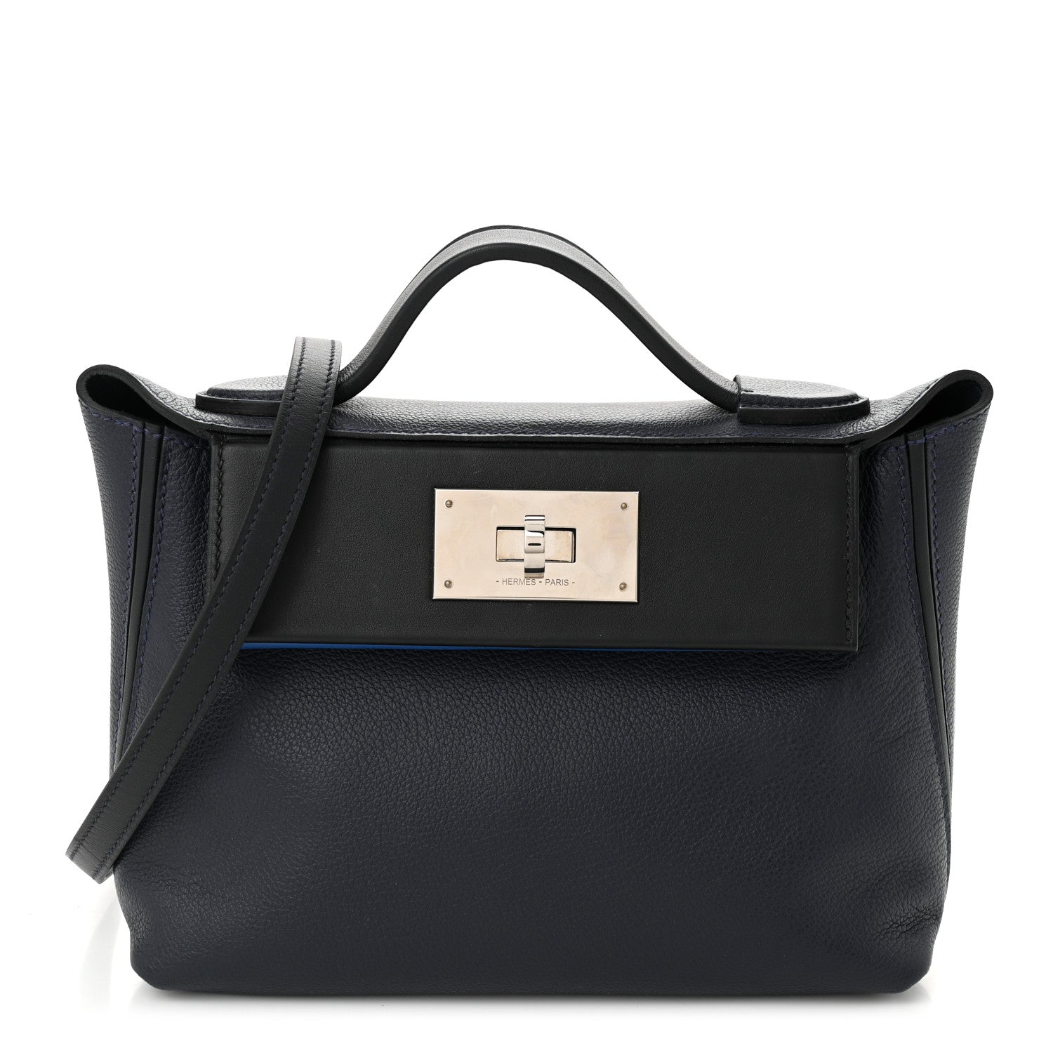 Hermes Evercolor Swift Verso 24/24 21 Bleu Nuit Black Caban Bleu France 1 of 11