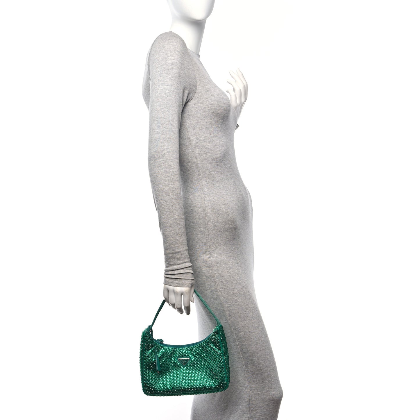 Satin Crystal Mini Re-Edition 2000 Bag Mango