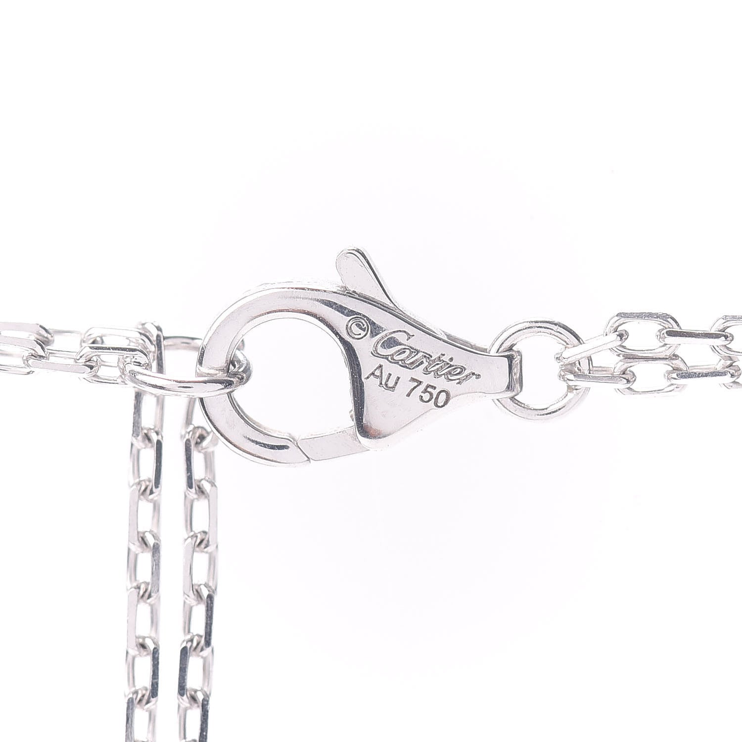 Cartier 18K White Gold Diamond Onyx Emerald Panthere De Pendant Necklace 4 of 4