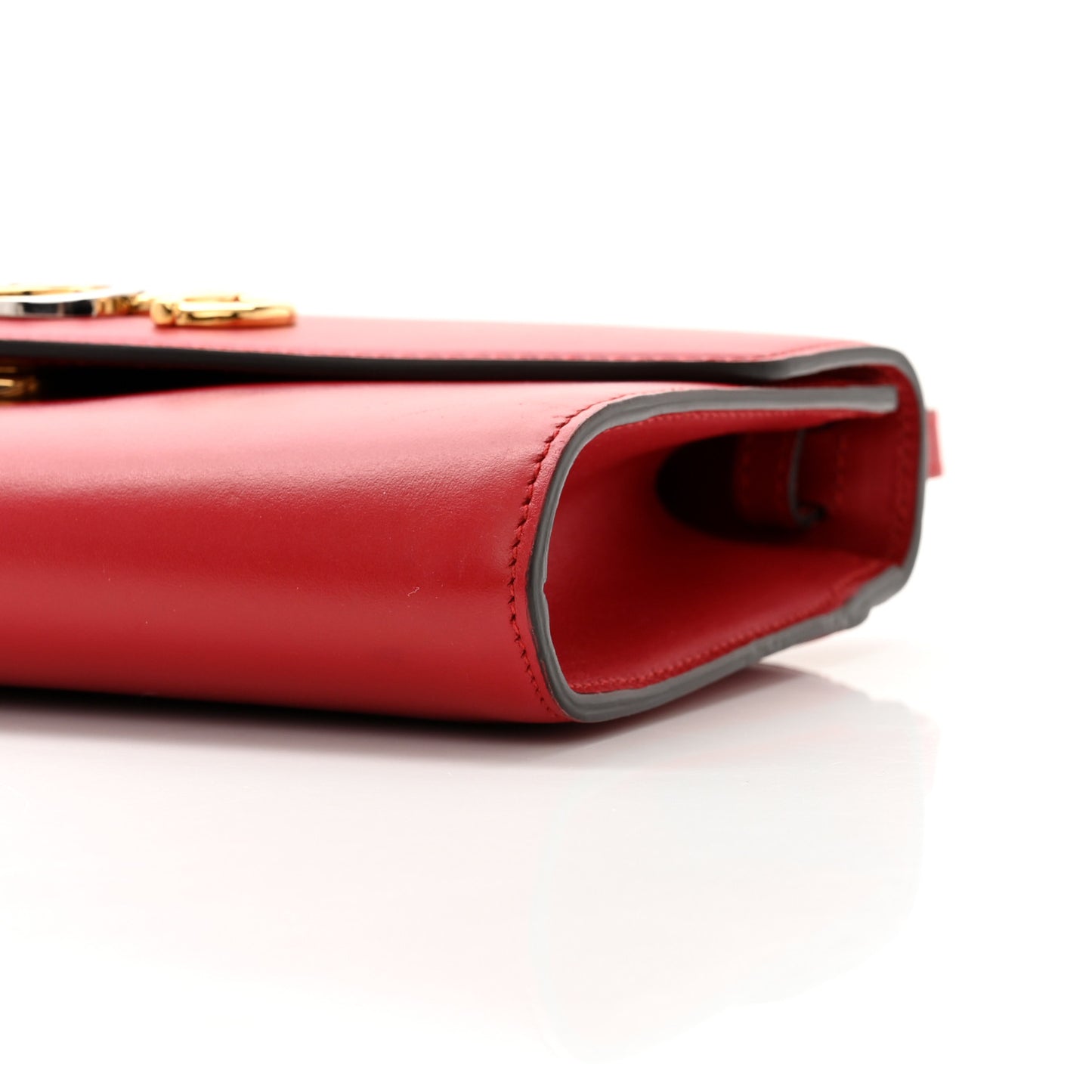 Smooth Calfskin Small Zumi Top Handle Shoulder Bag Hibiscus Red