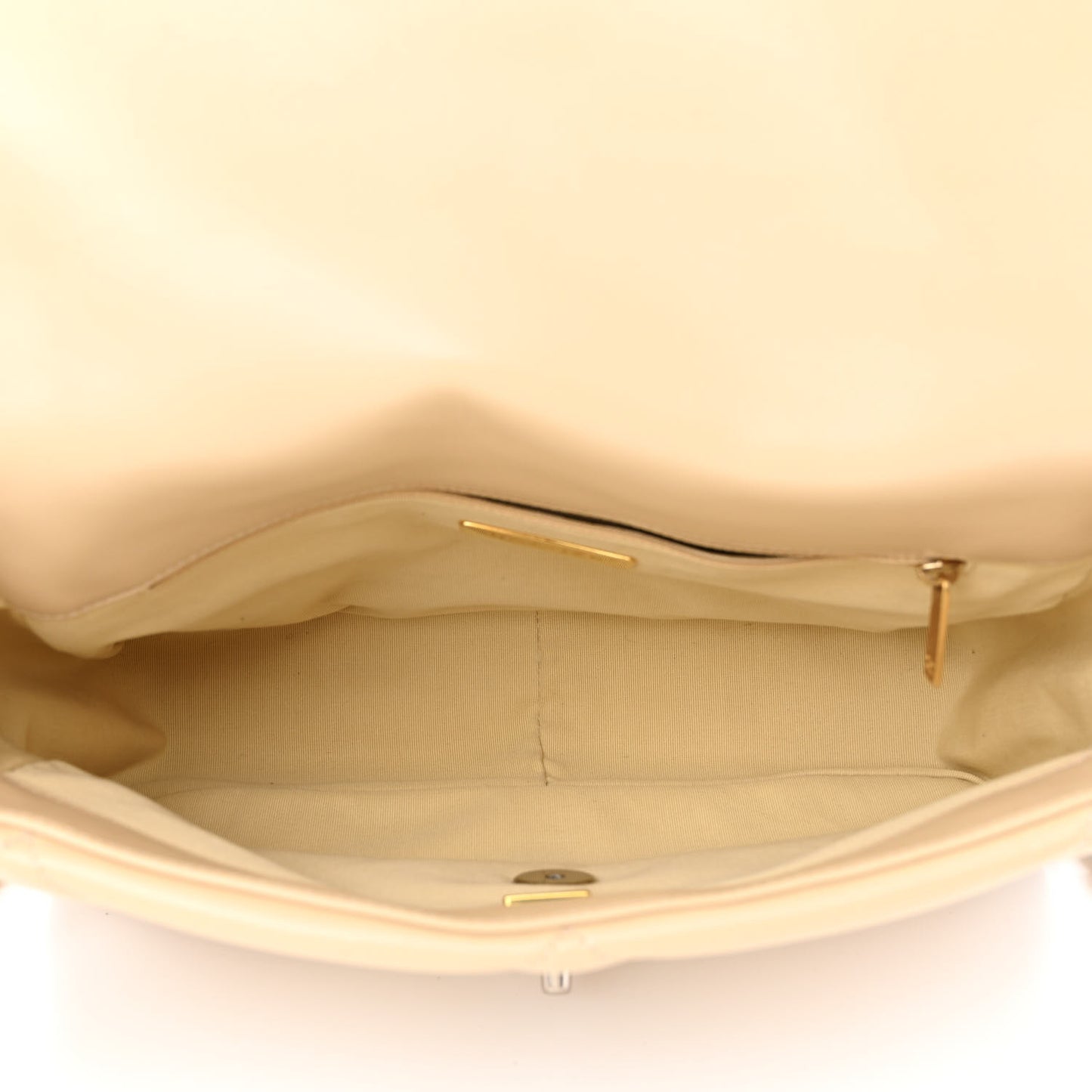 Lambskin Quilted Large Chanel 19 Flap Beige