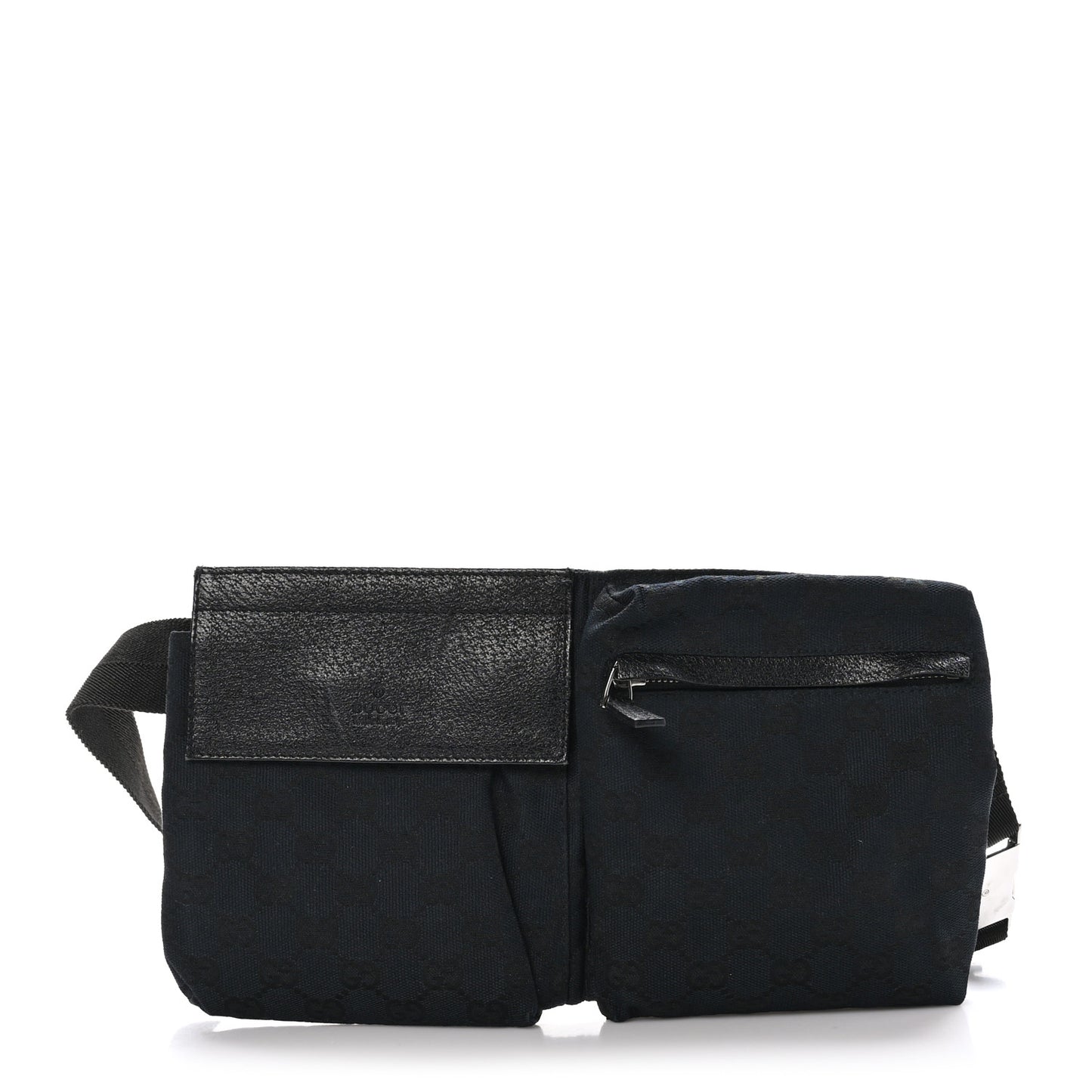 GG Monogram Double Pocket Belt Bag Black