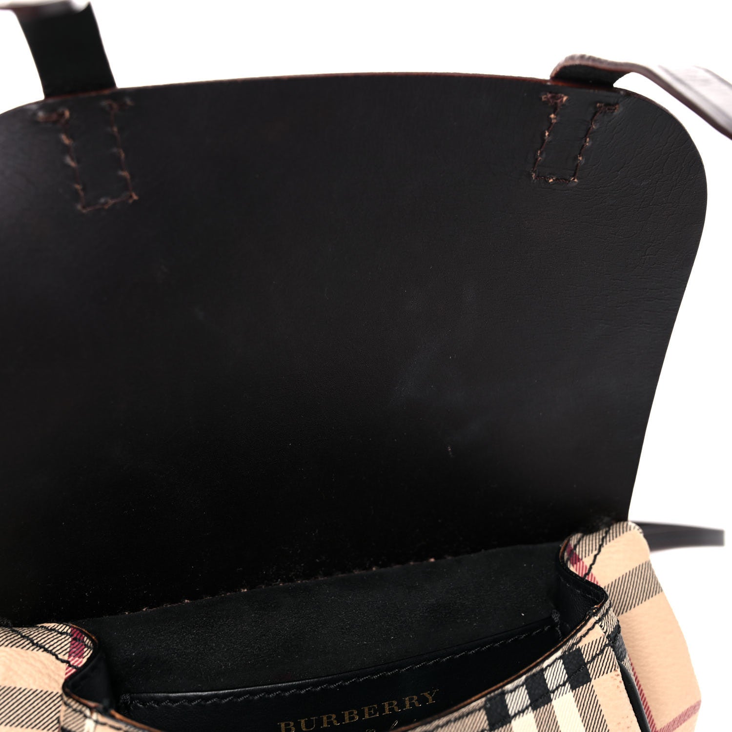 Burberry Haymarket Check Baby Bridle Saddle Bag Dark Clove Brown 8 of 20