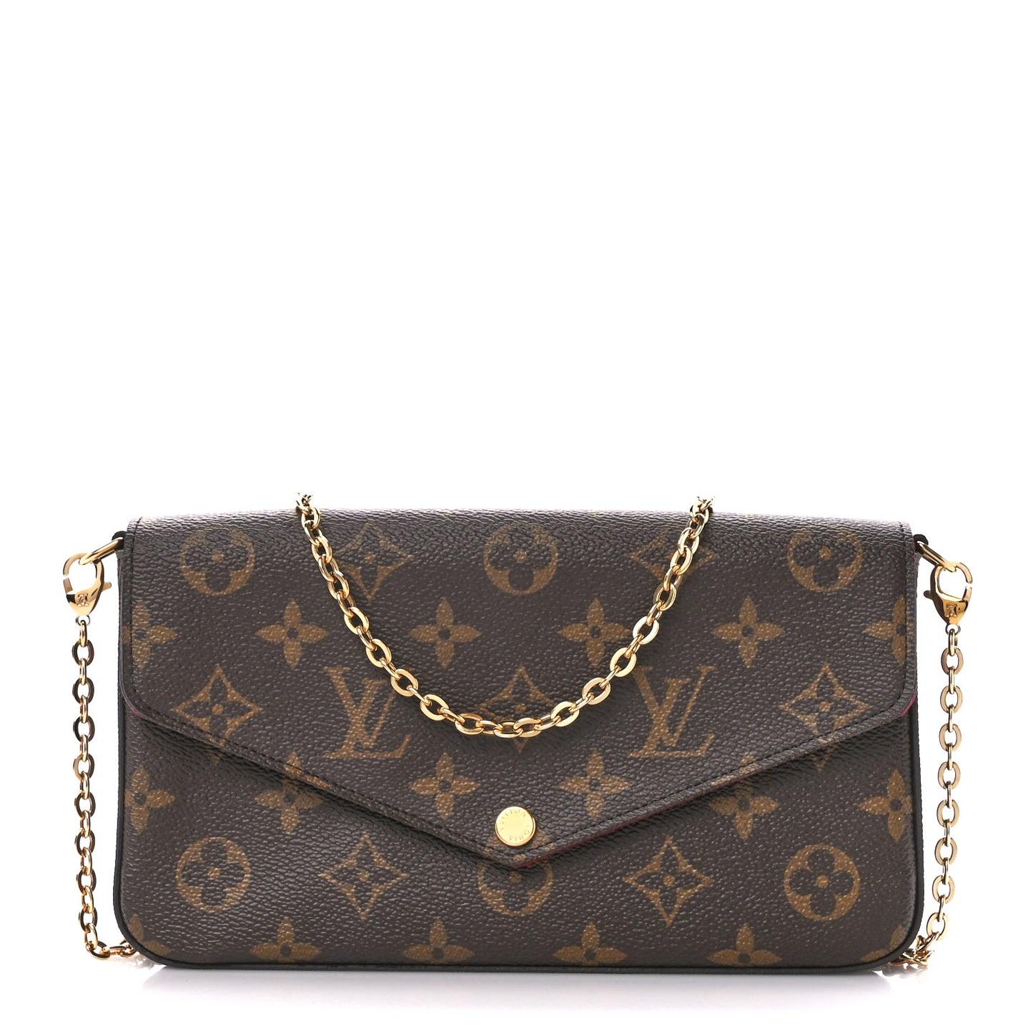 Monogram Pochette Felicie Chain Wallet Fuchsia