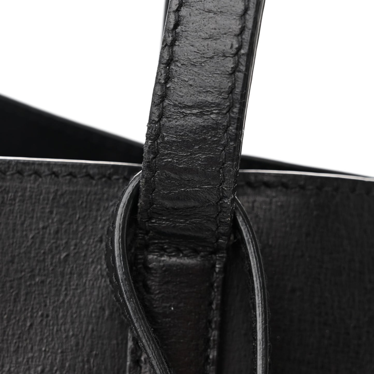 Vintage Calfskin Perforated East West Shopping Tote Black